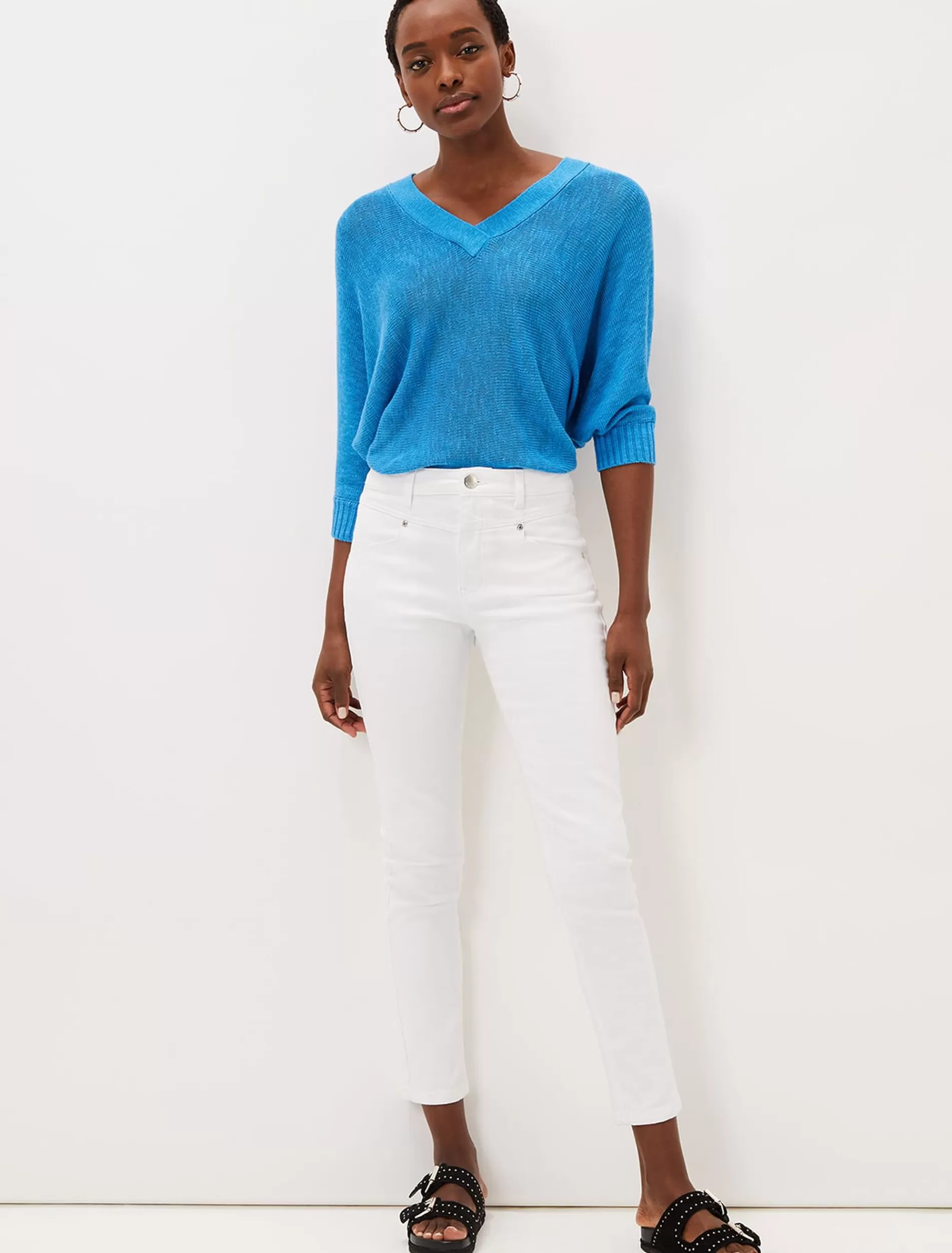 Phase Eight Hailee Topstitch Skinny Jeans Long White Clearance