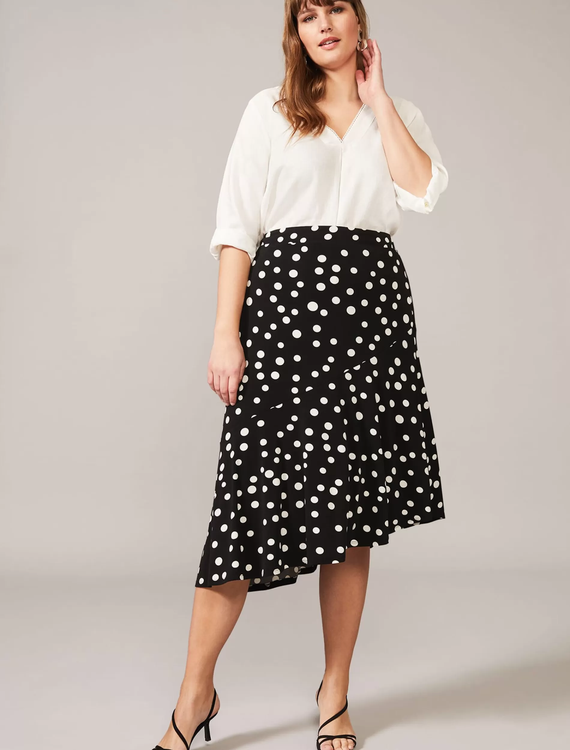Phase Eight Hailey Spot Skirt Black/White Sale