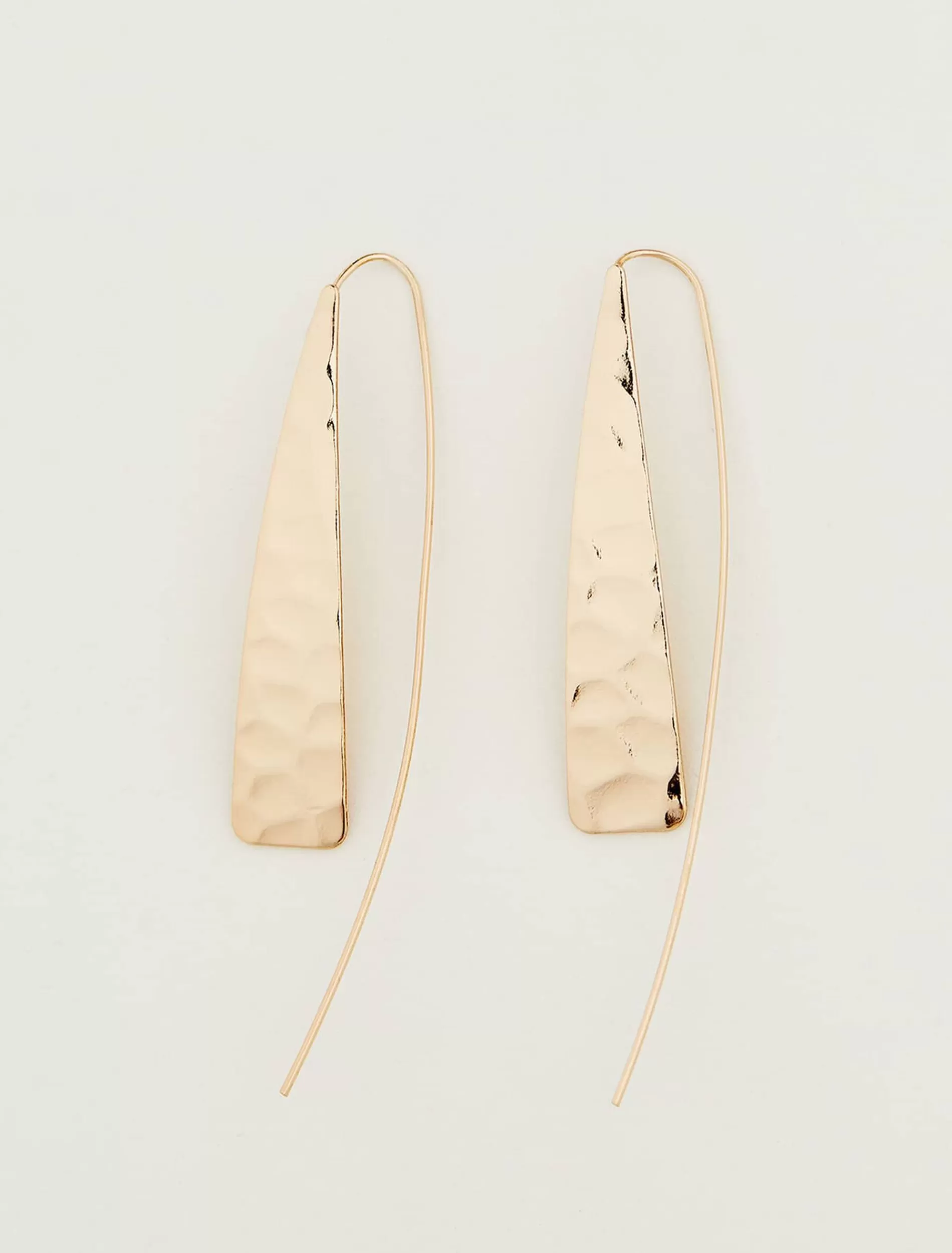 Phase Eight Hammered Pull Through Drop Earring Gold Fashion