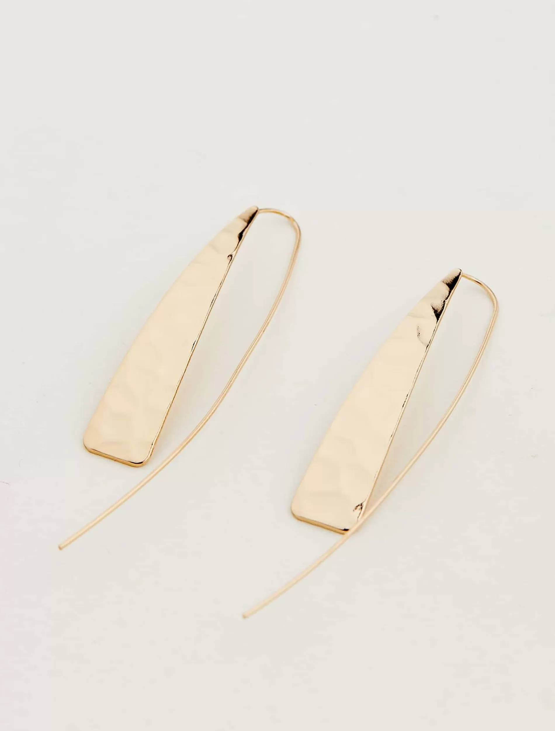 Phase Eight Hammered Pull Through Drop Earring Gold Fashion