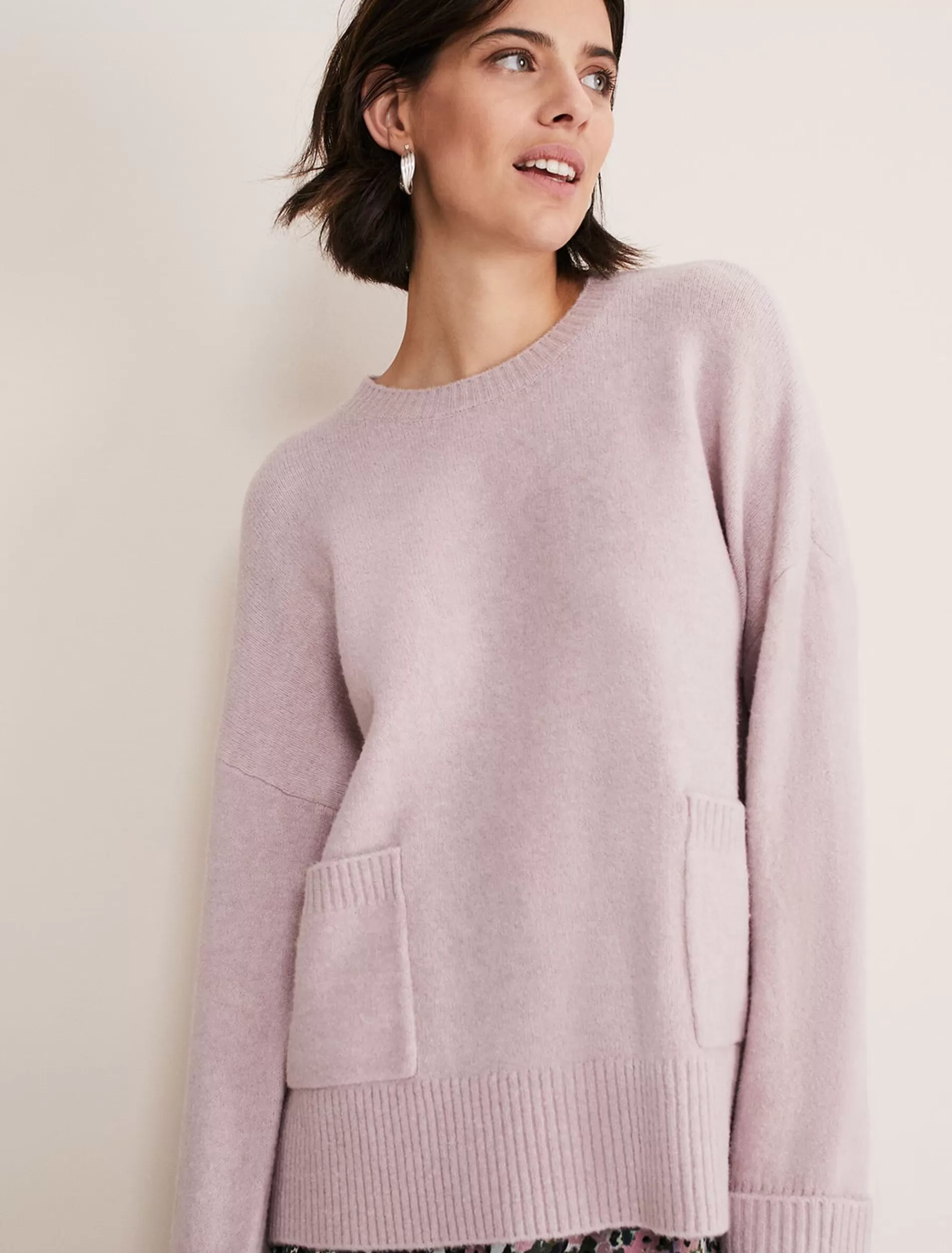 Phase Eight Hayleigh Cosy Pocket Jumper Soft Lilac Outlet