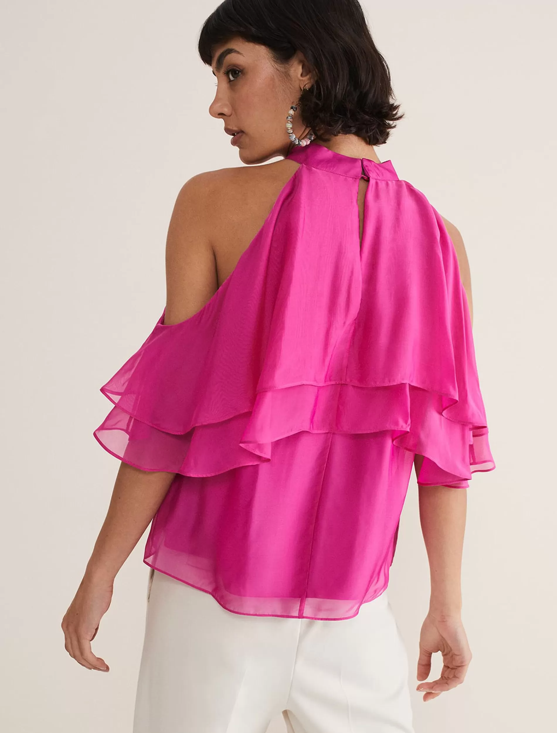 Phase Eight Heather Ruffled Top Fuschia Cheap