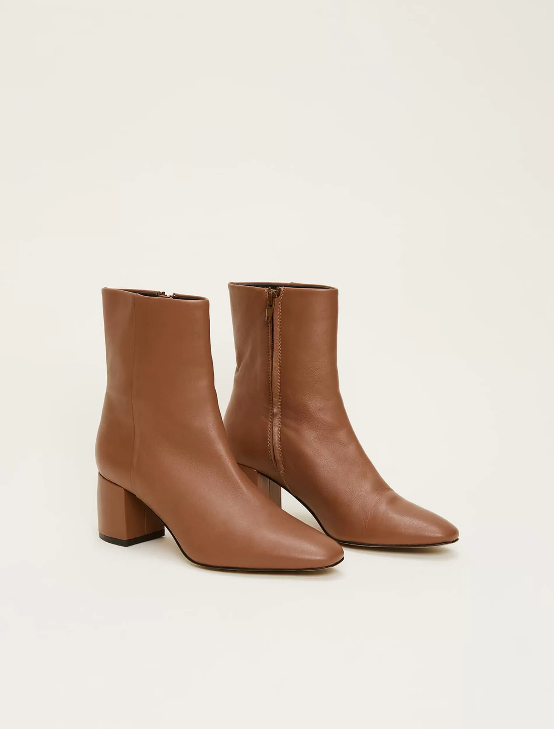 Phase Eight Heeled Ankle Boots Tan New