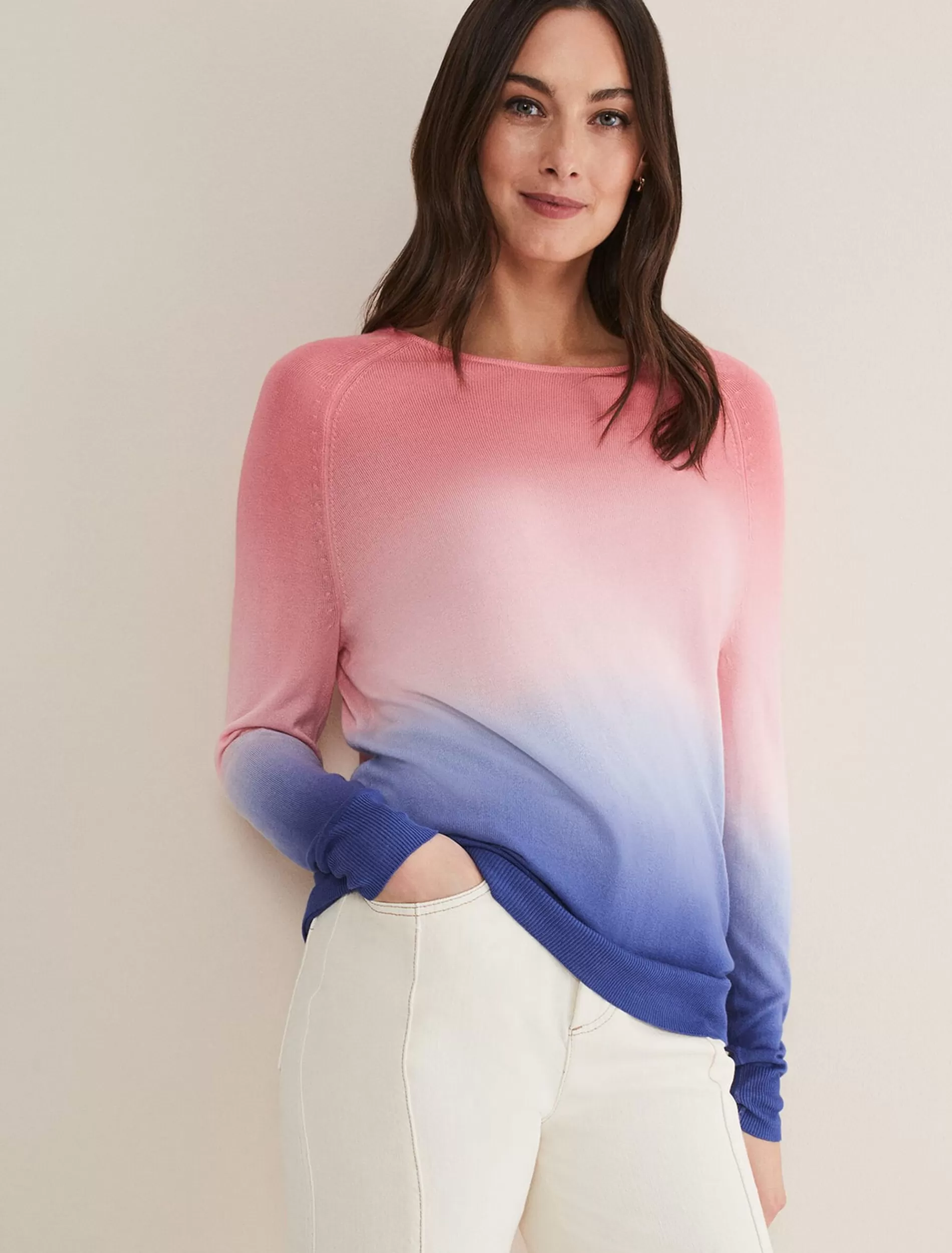 Phase Eight Helen Dip Dye Knit Blue/Pink Store