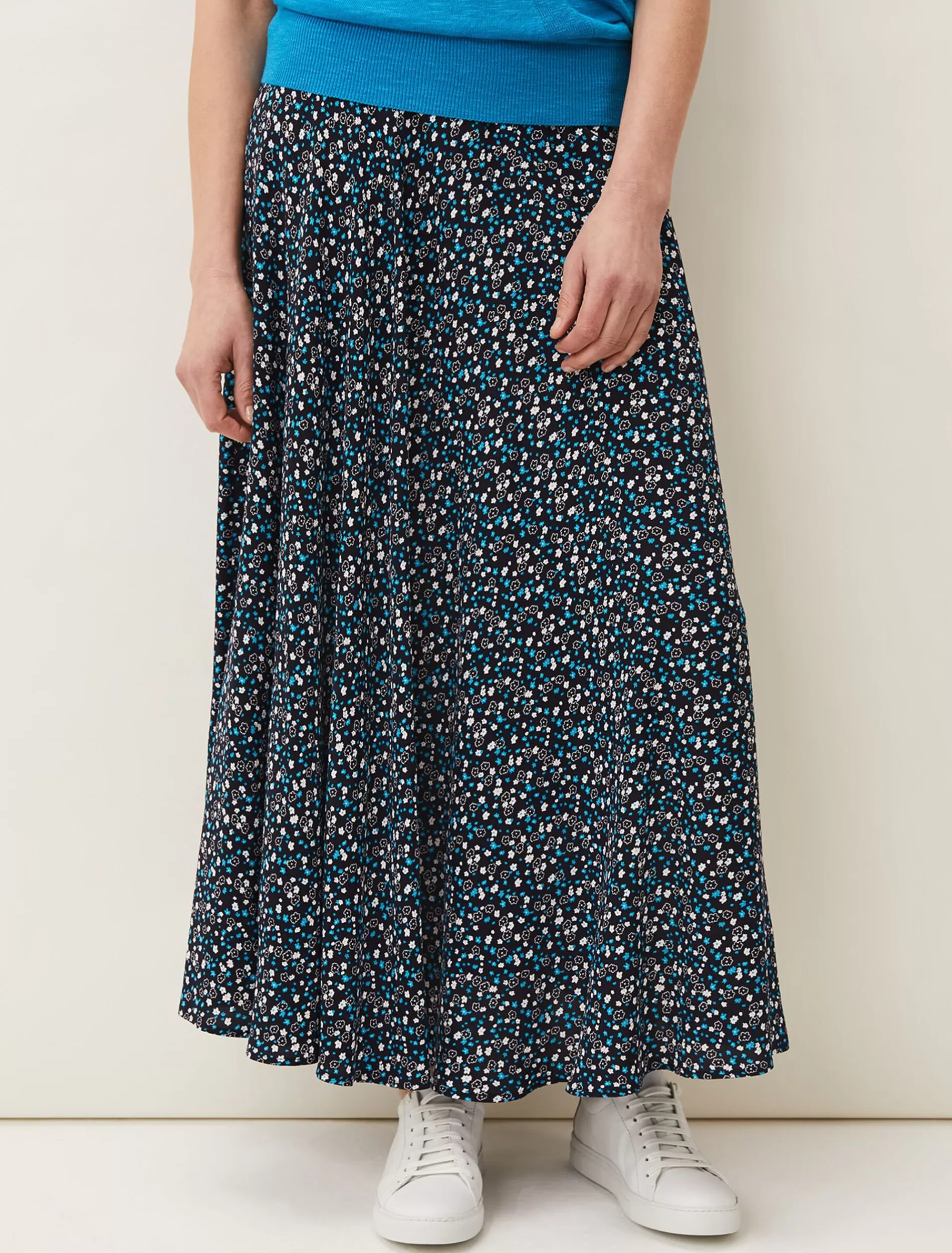 Phase Eight Hermonia Floral Maxi Skirt Navy Multi Flash Sale