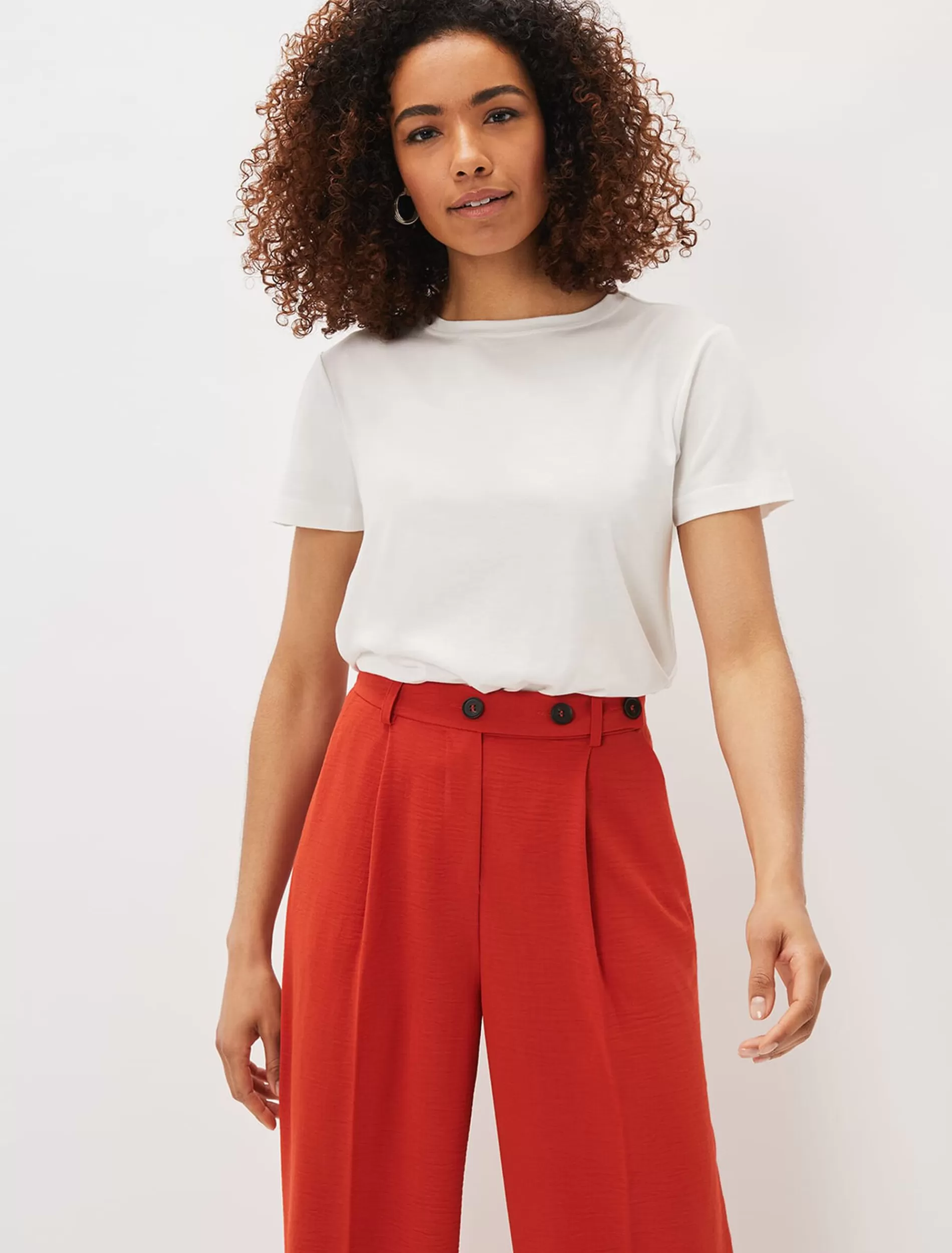 Phase Eight Huntly Stitch Detail T-Shirt Ivory Store