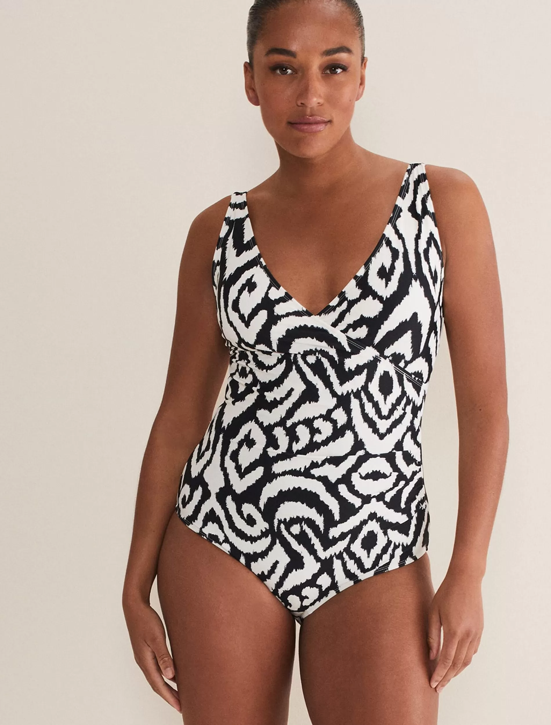 Phase Eight Ikat Abstract Swimsuit Black/Ivory Best Sale