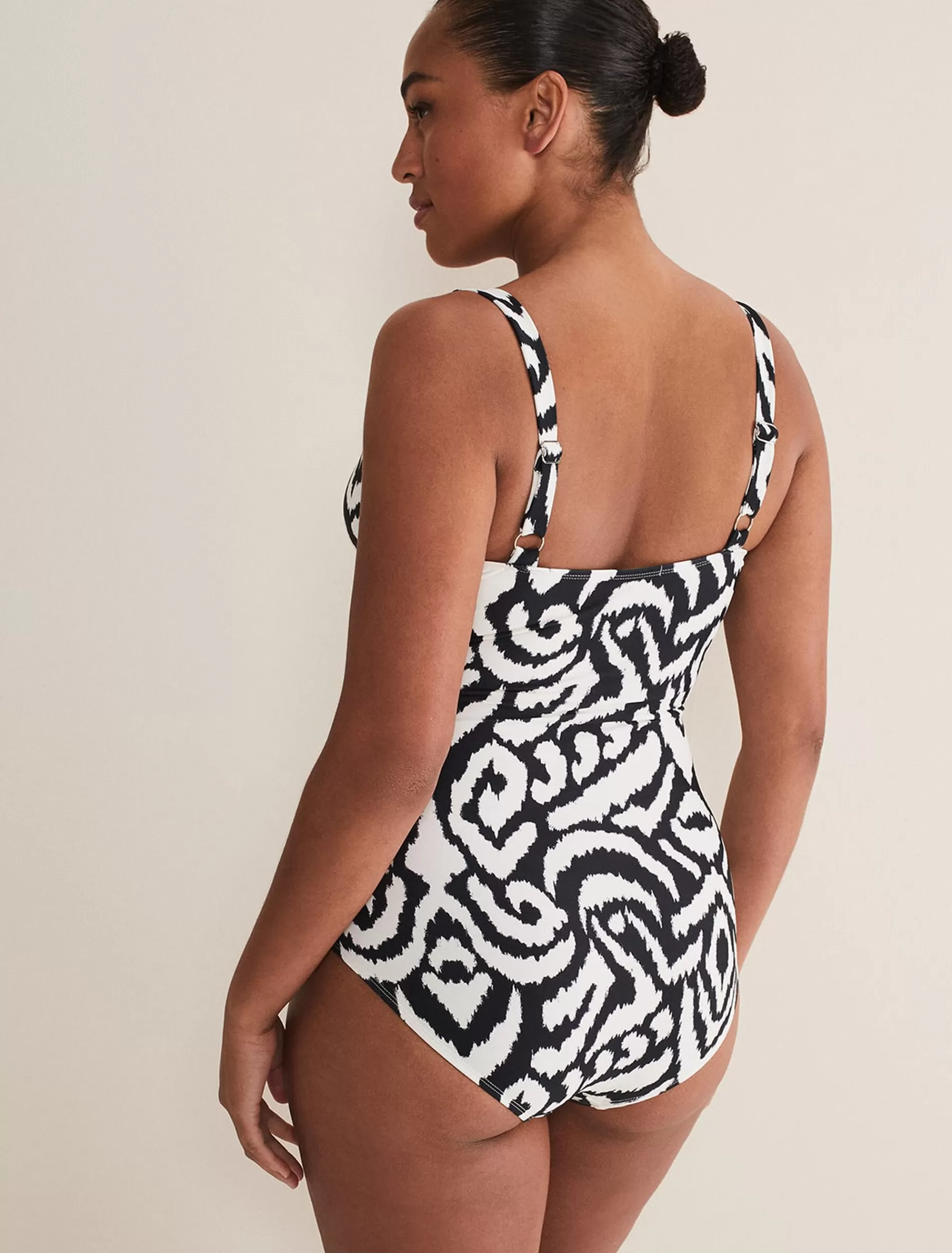 Phase Eight Ikat Abstract Swimsuit Black/Ivory Best Sale