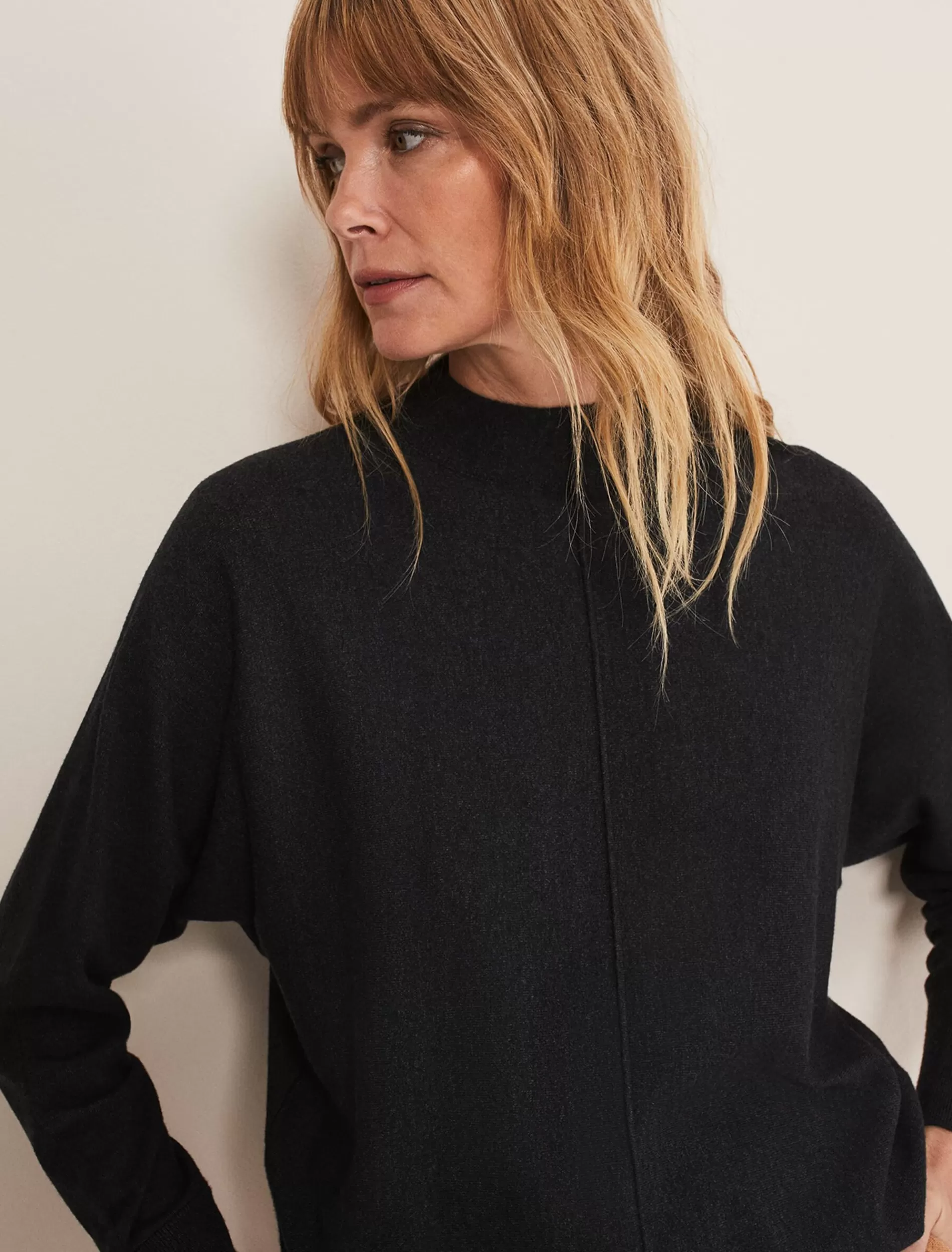 Phase Eight Indigo Button Cuff Easy Knit Charcoal Shop