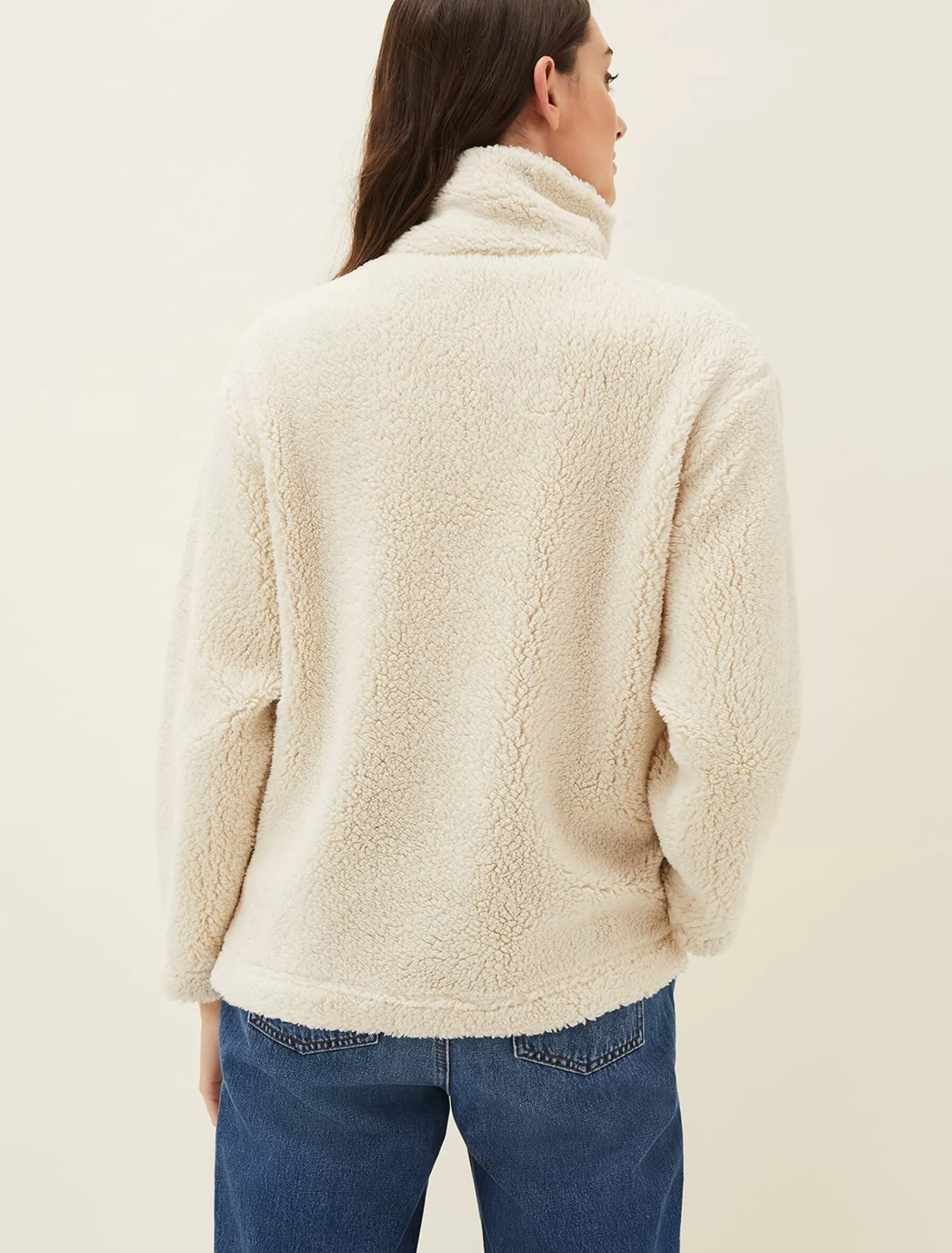 Phase Eight Ione Borg Zip Jacket Cream Store