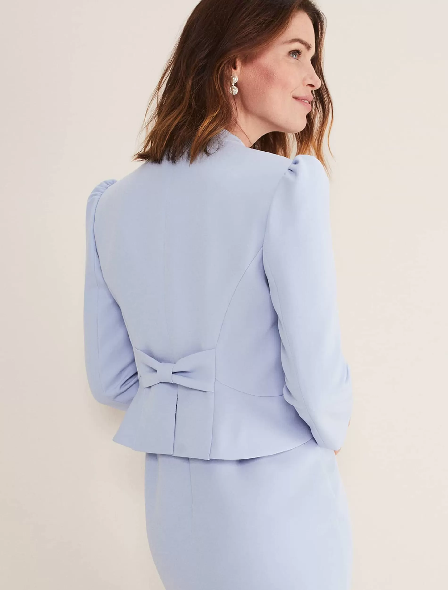 Phase Eight Isabella Bow Jacket Light Cornflower New