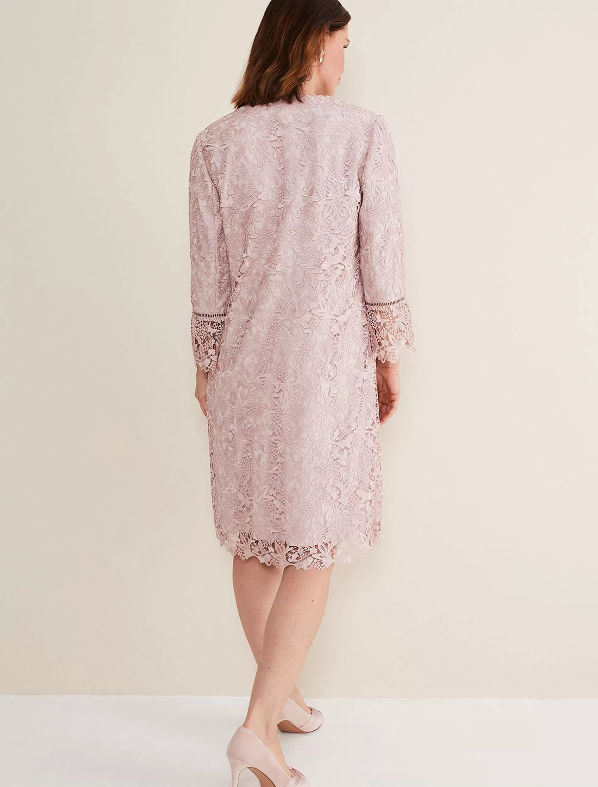 Phase Eight Isabella Lace Coat Antique Rose Best