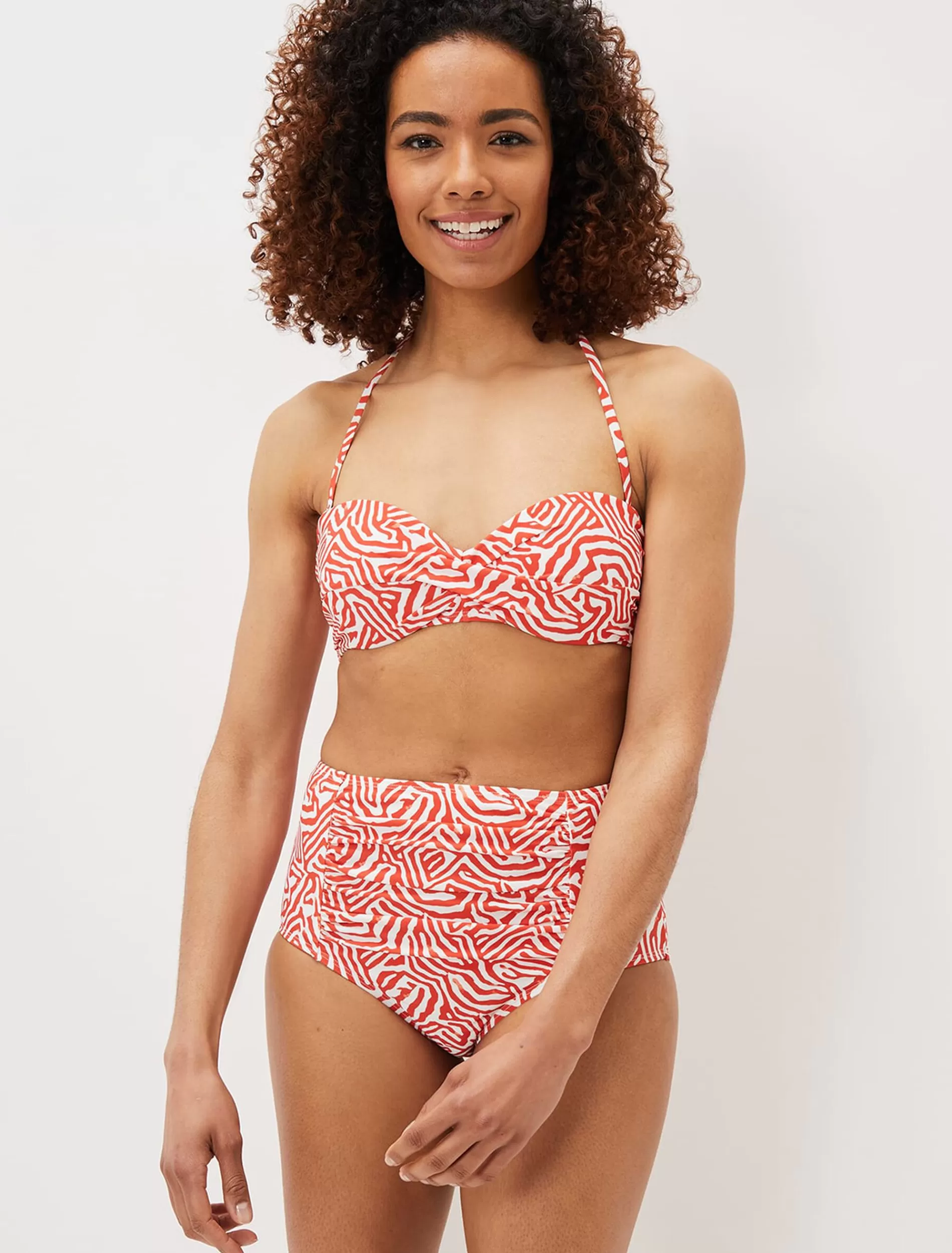 Phase Eight Isabelle Zebra Bikini Top Burnt Orange/ Ivory Shop
