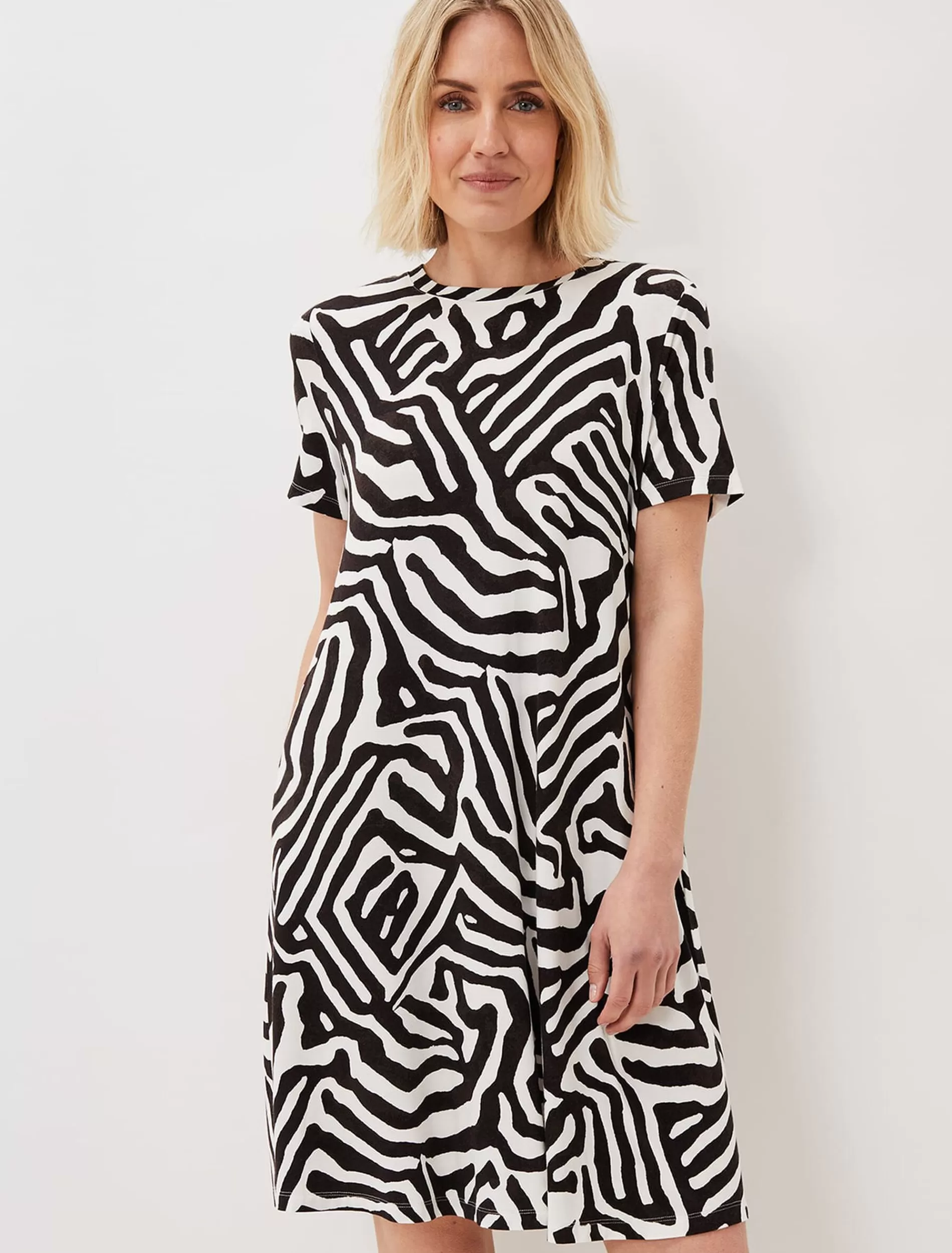 Phase Eight Isabelle Zebra Print Dress Black/Ivory Best