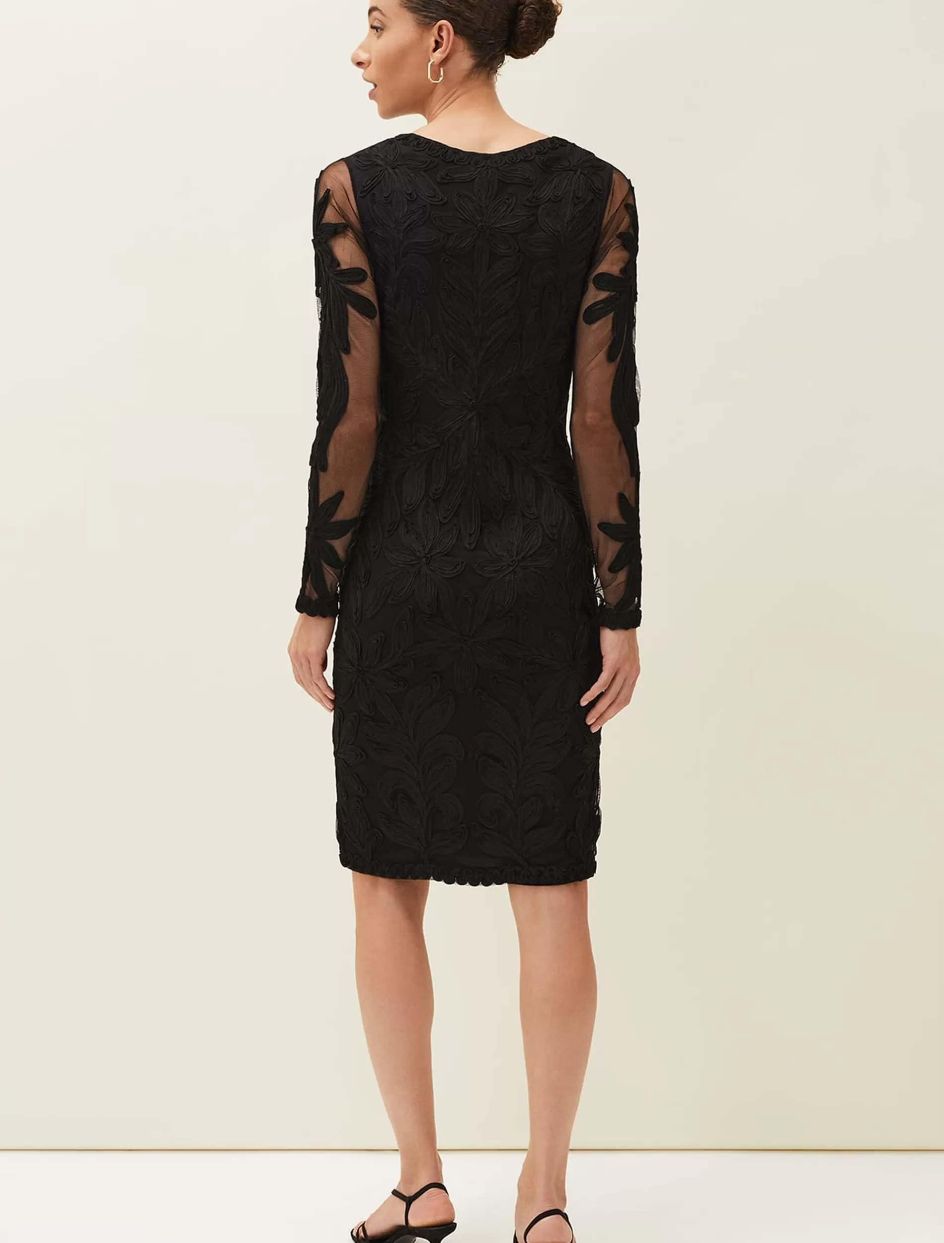 Phase Eight Isobel Tapework Lace Dress Black New