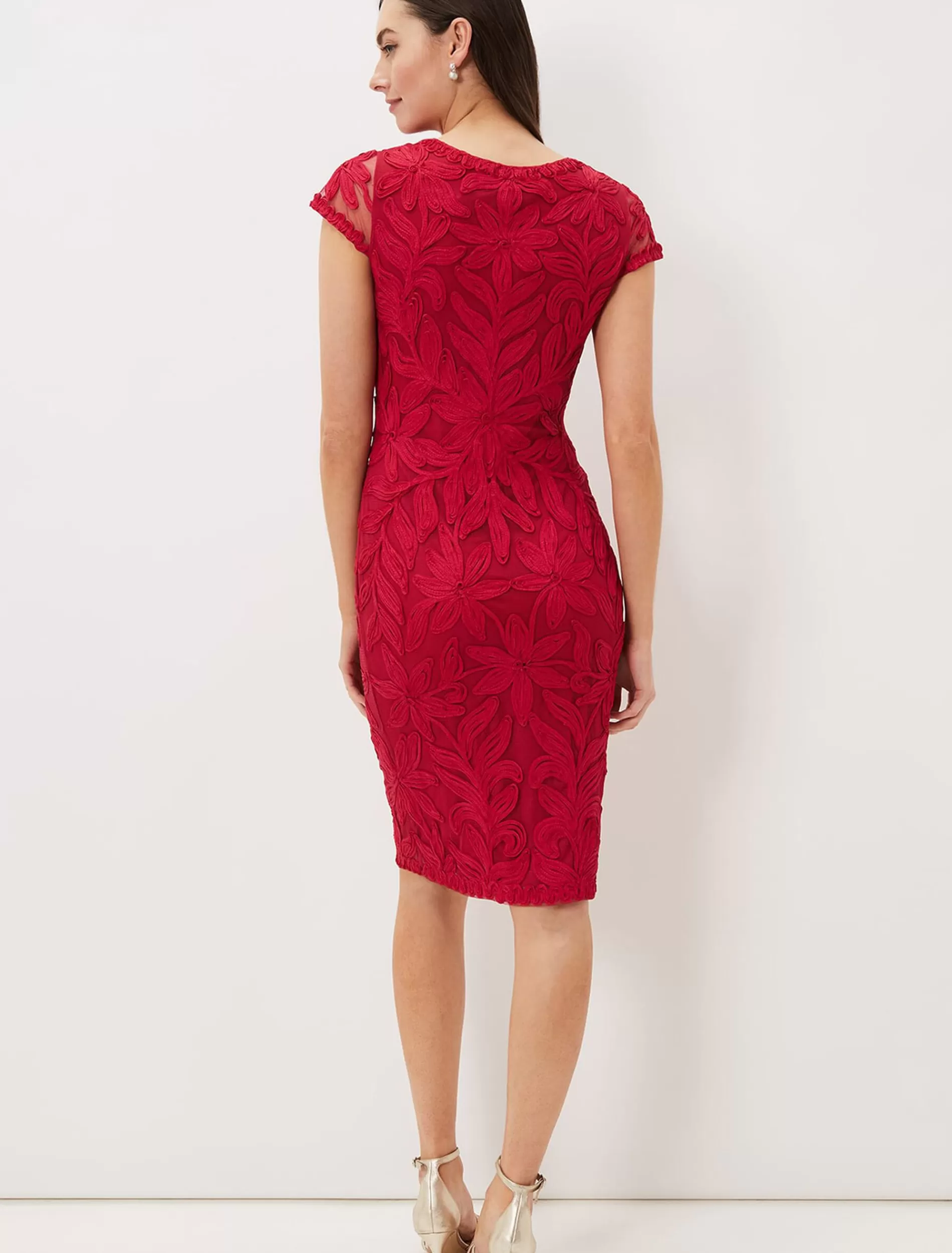 Phase Eight Isobel Tapework Midi Dress Lipstick Sale