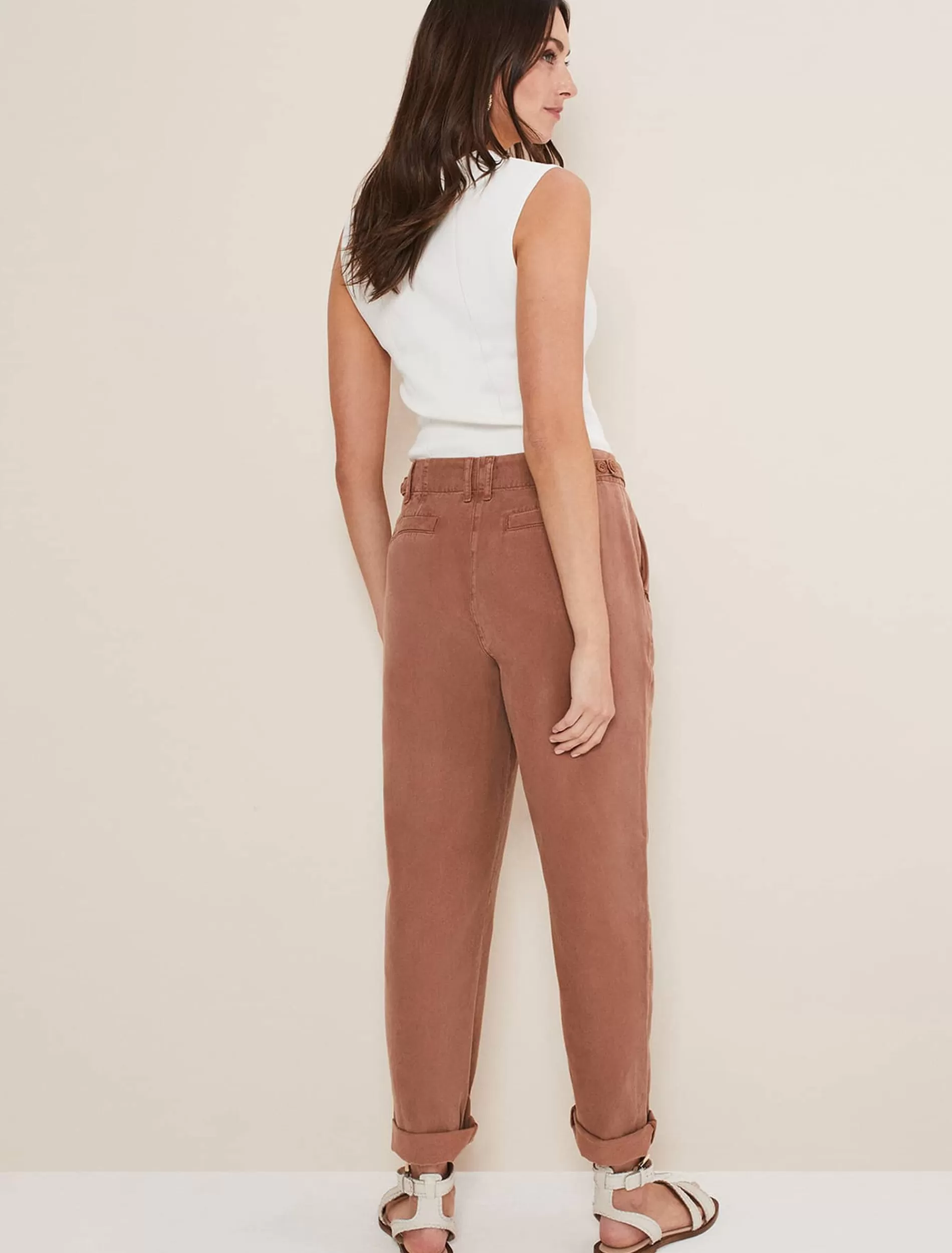 Phase Eight Ivana Relaxed Chino Trouser Chocolate Hot