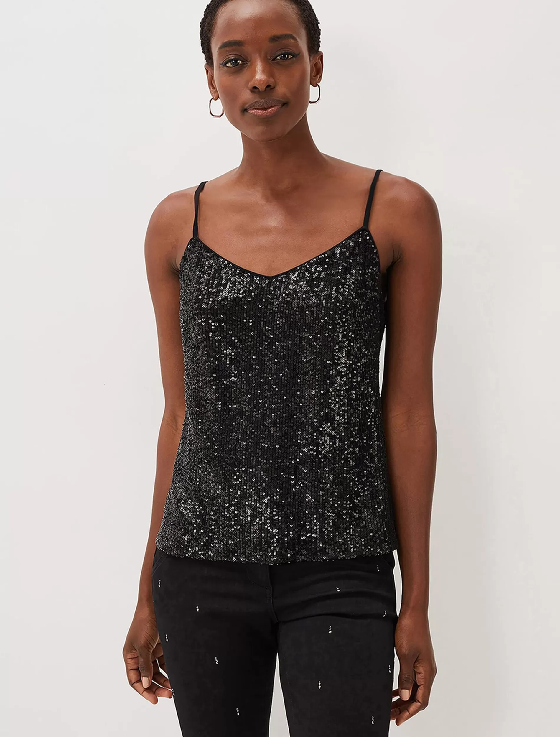 Phase Eight Ivy Sequin Camisole Black Best Sale