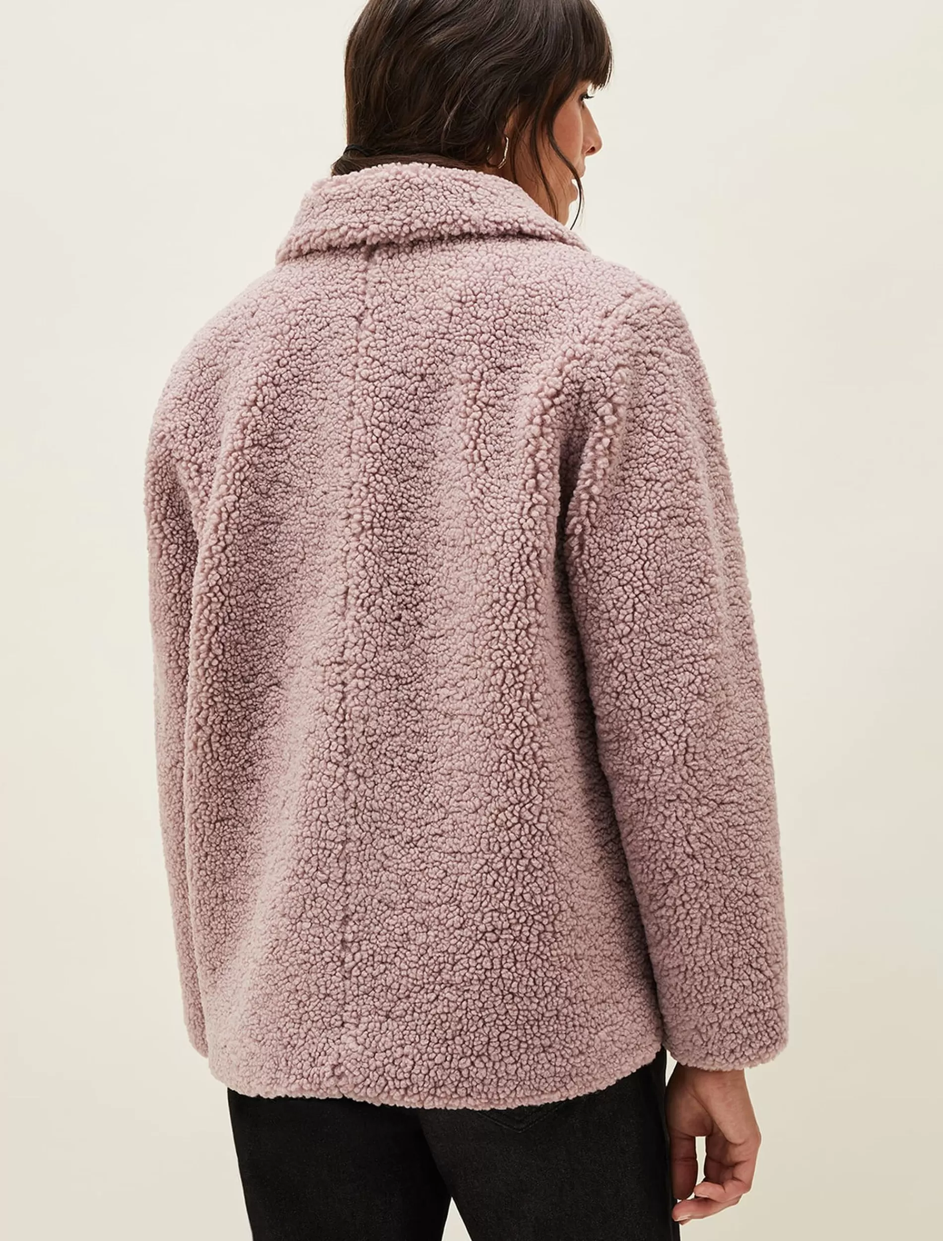 Phase Eight Izzy Short Teddy Coat Frosted Heather Best