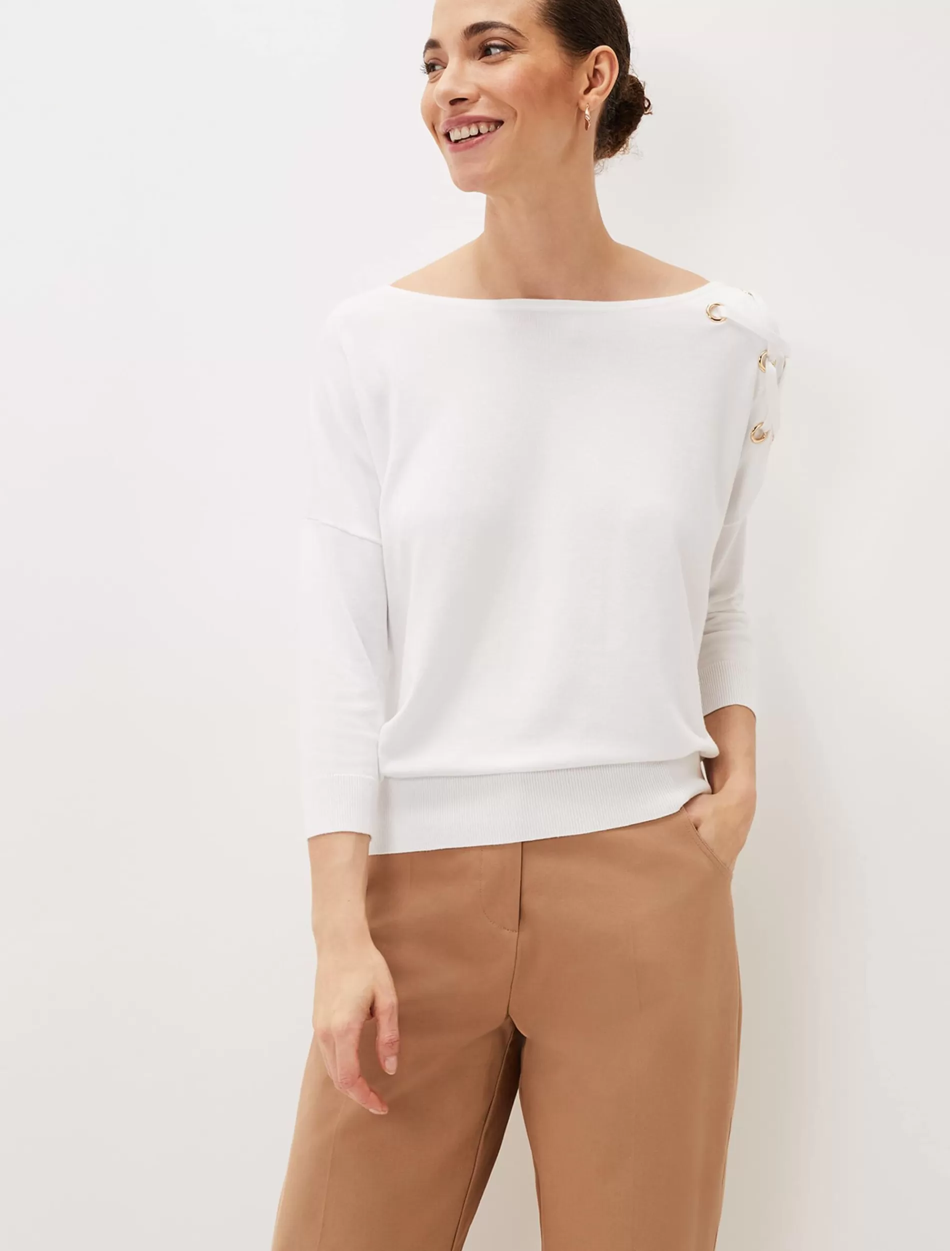 Phase Eight Janette Eyelet Knit Jumper Ivory Best