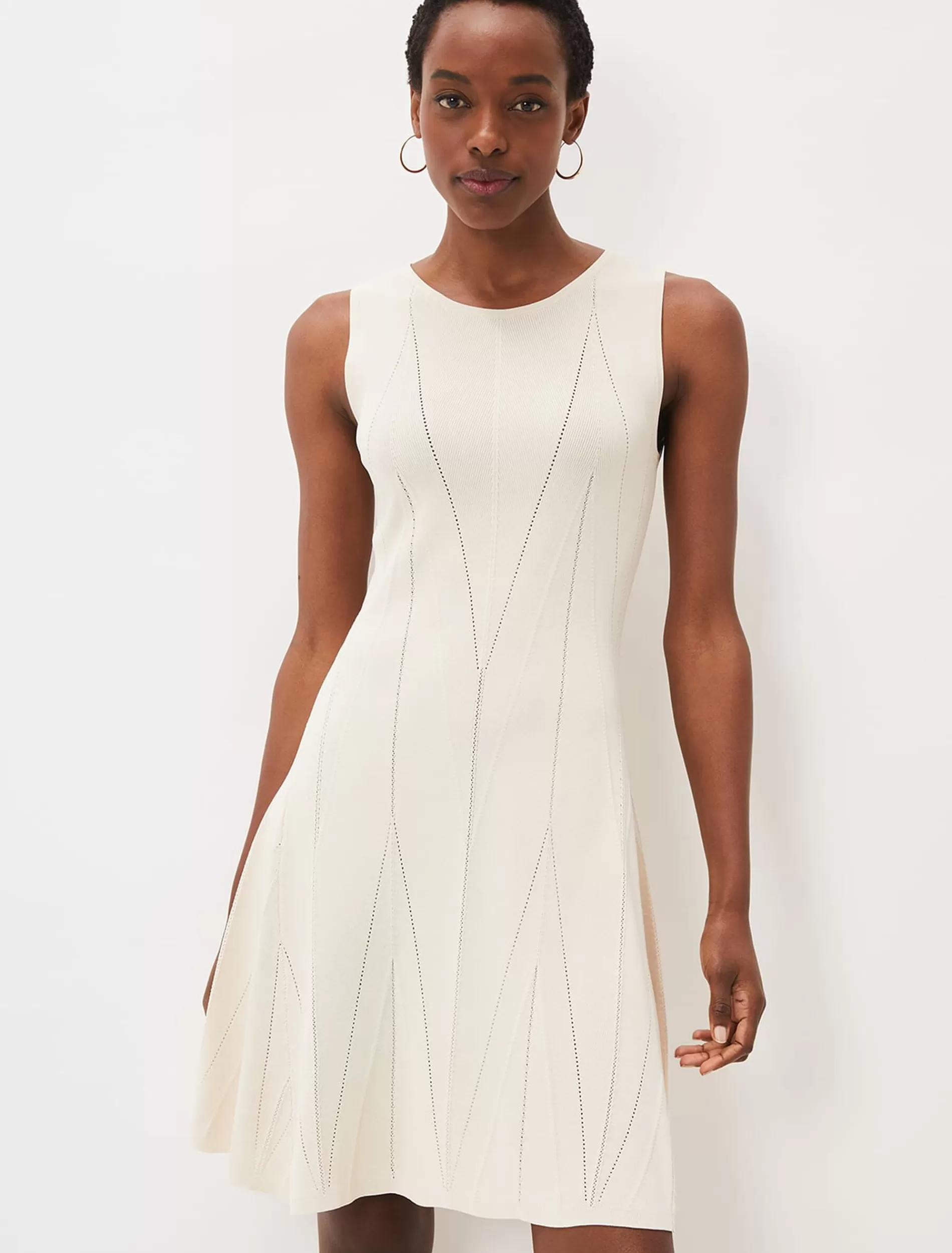 Phase Eight Jaya Stitch Detail Dress Buttermilk Hot