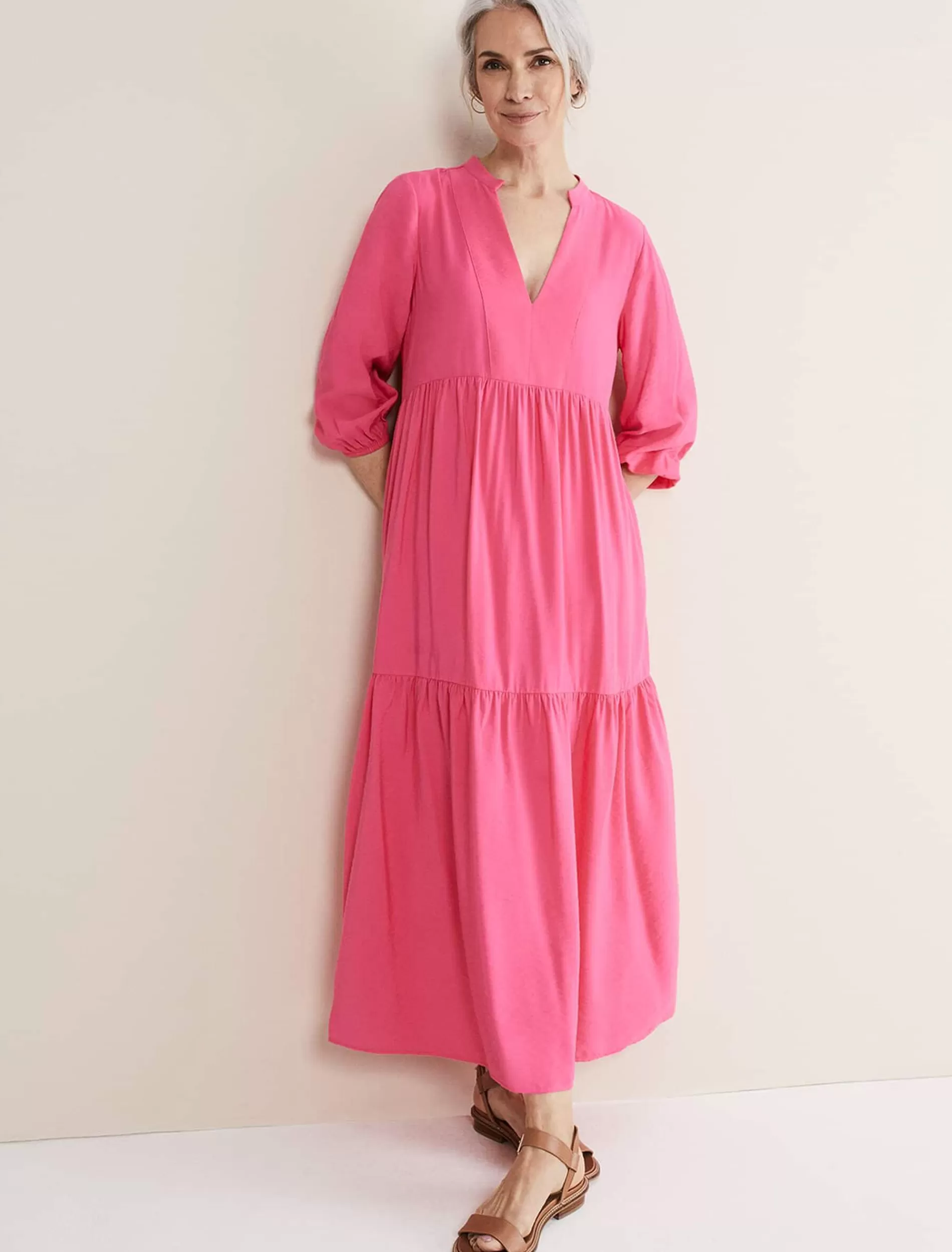 Phase Eight Jayde Midaxi Dress Pink Outlet