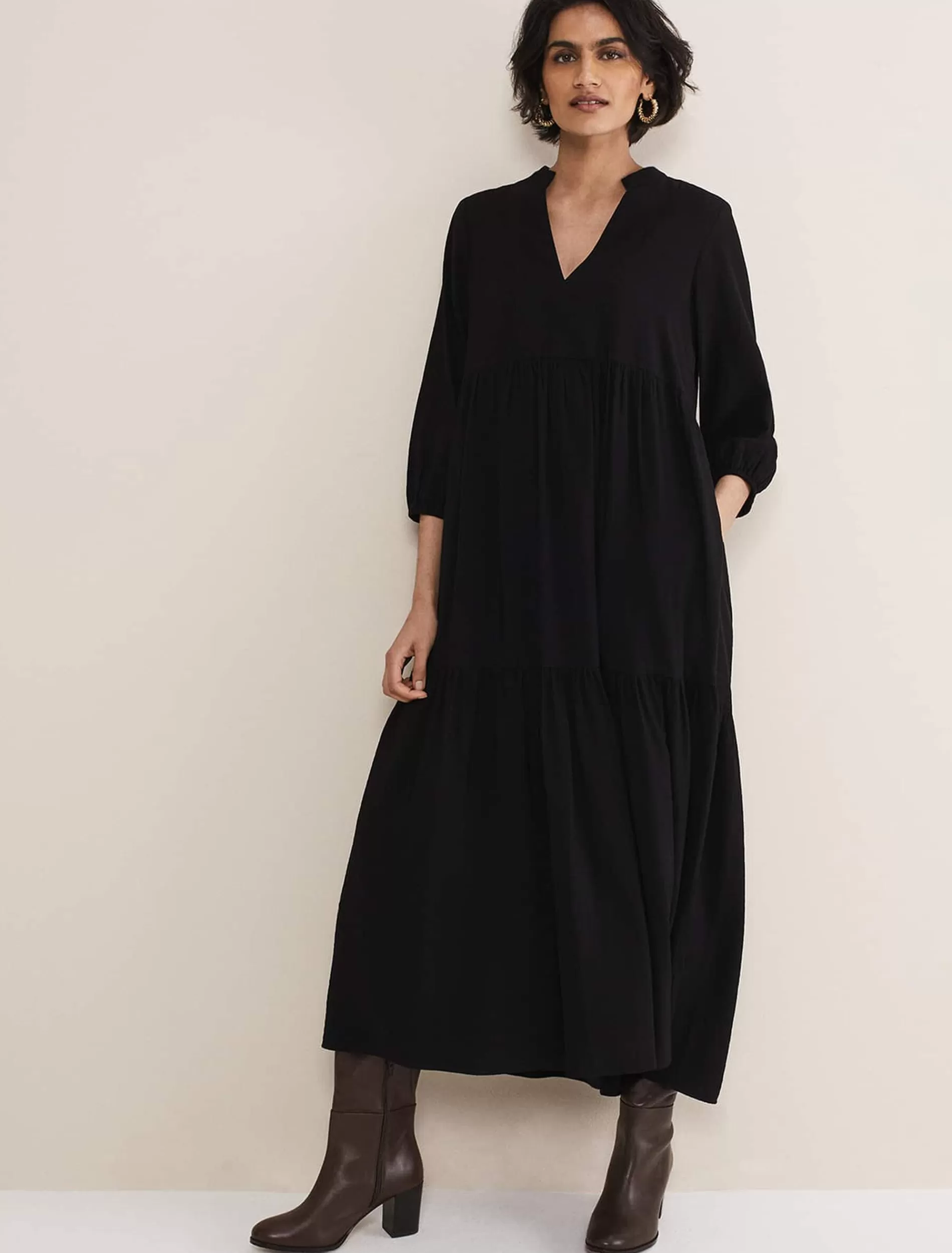 Phase Eight Jayde Midaxi Tiered Dress Black Best Sale