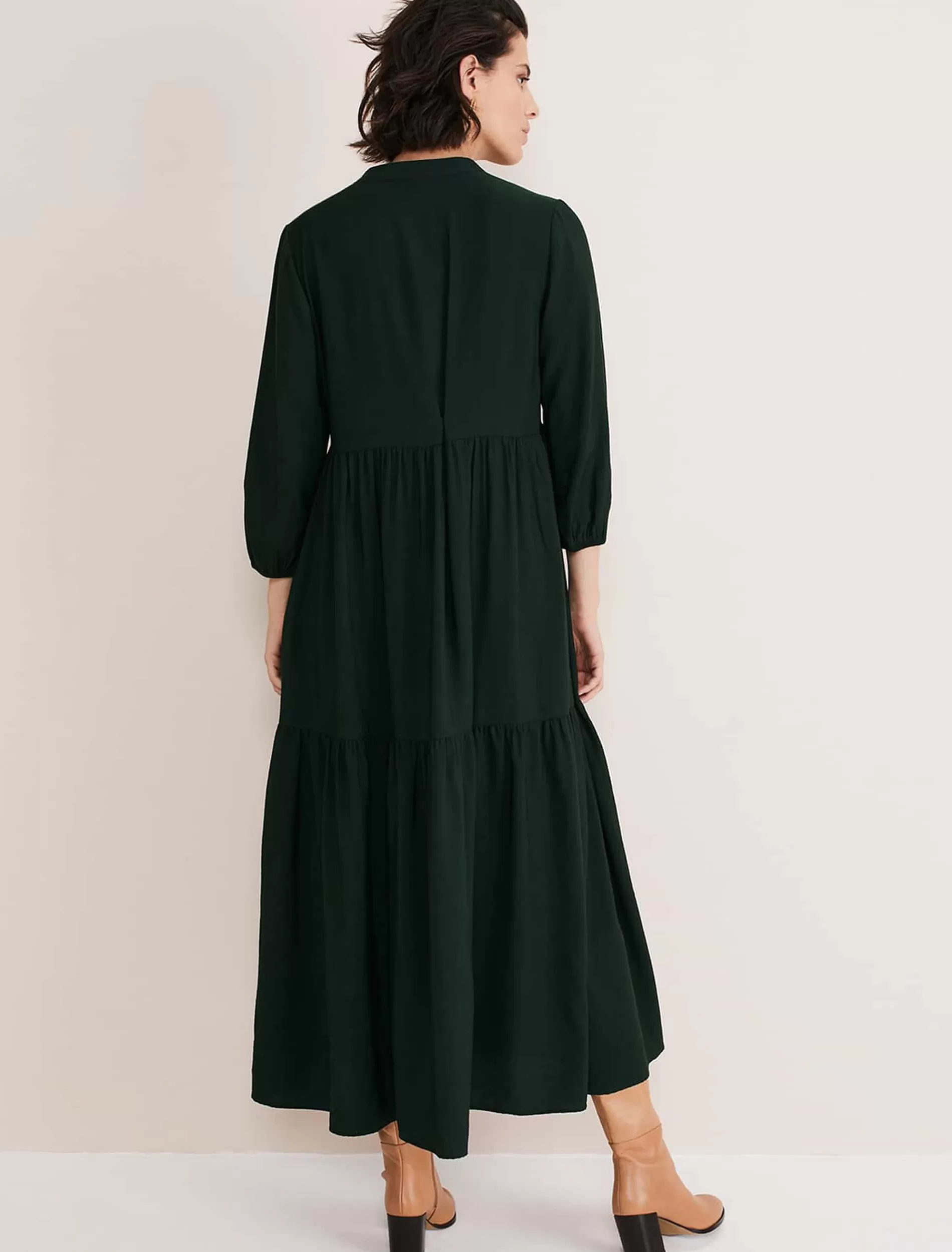 Phase Eight Jayde Tiered Midaxi Dress Dark Green Best Sale