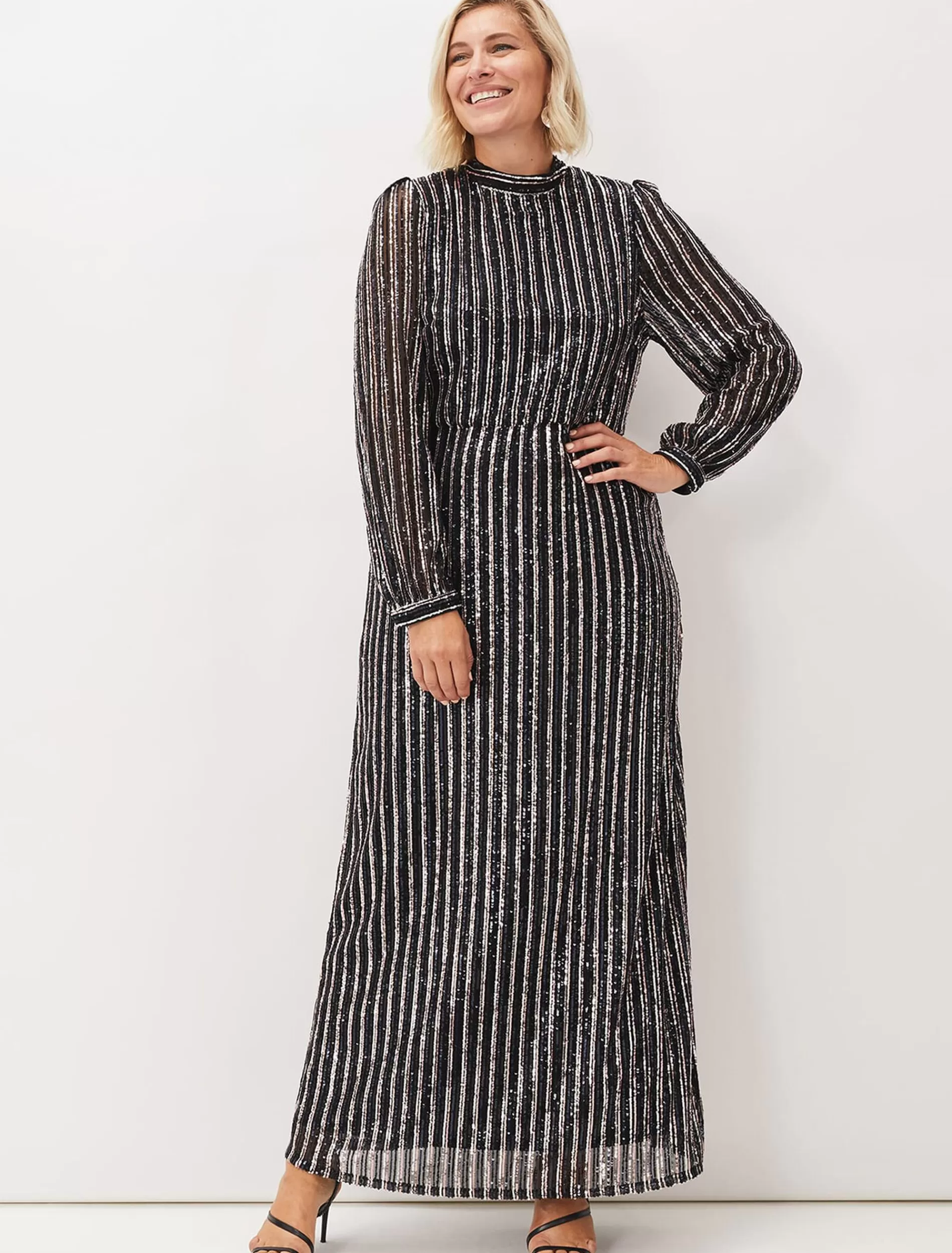 Phase Eight Jaylin Sequin Stripe Maxi Dress Multi-Coloured Flash Sale