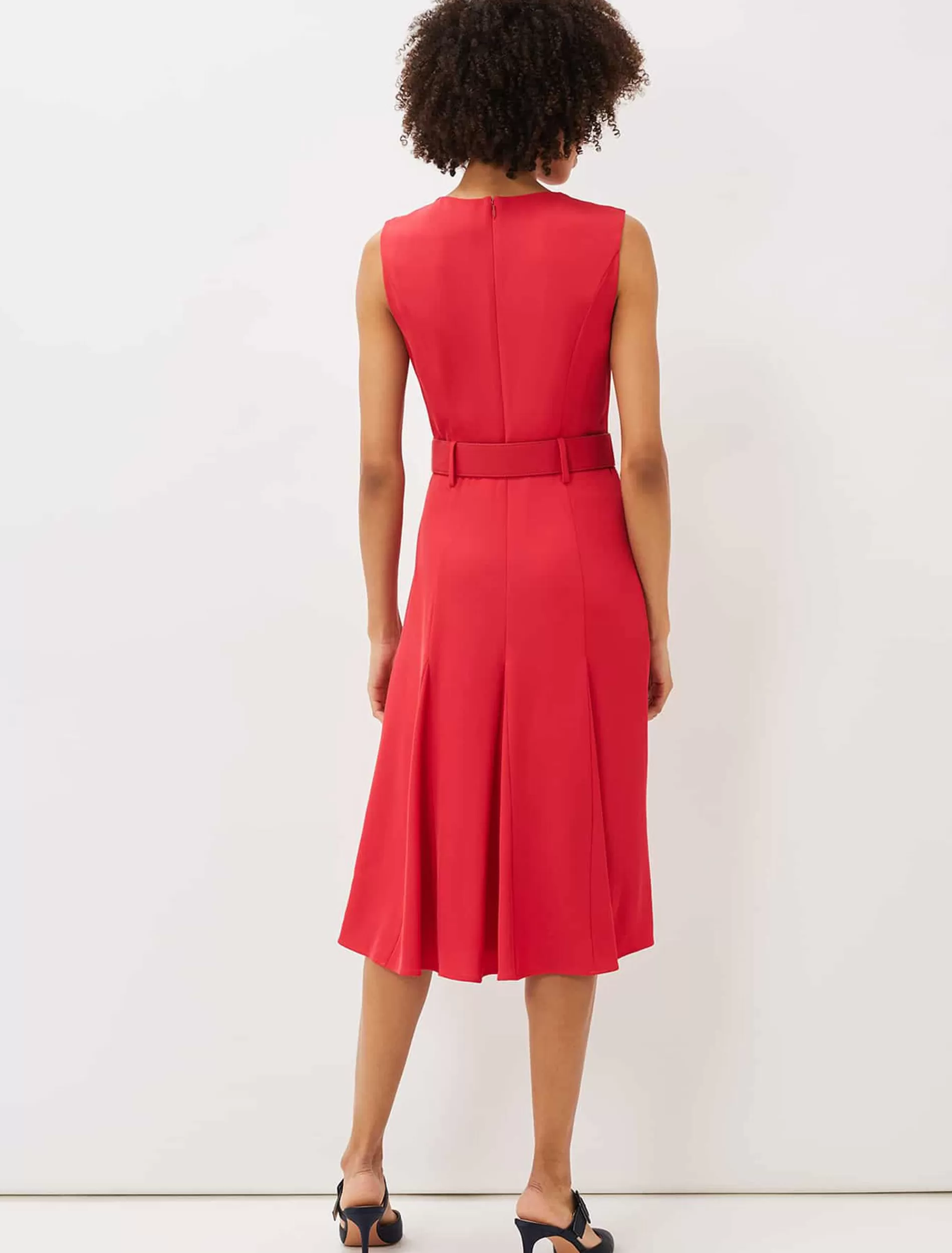Phase Eight Jayne Belted Panelled Dress Coral Discount