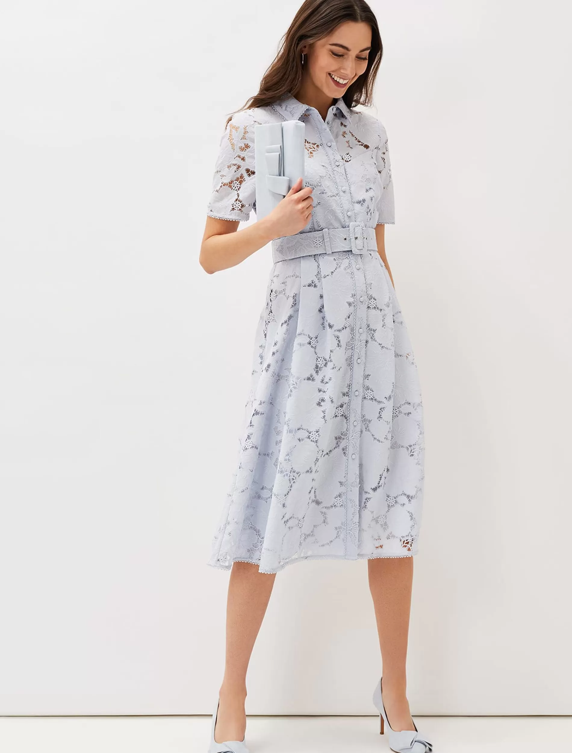 Phase Eight Jaynie Lace Shirt Dress Mineral Shop
