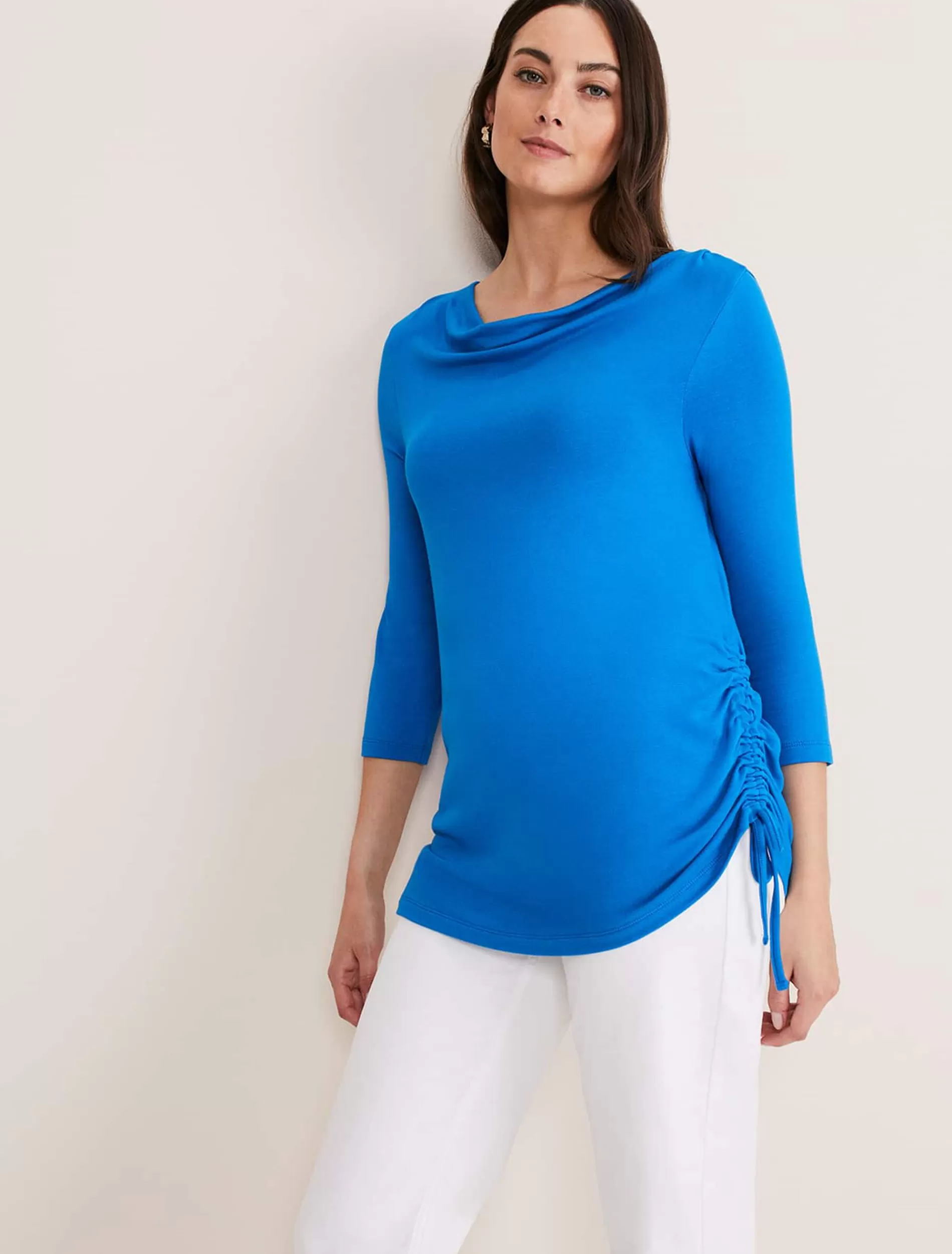 Phase Eight Jazmin Ruched Side Top Bright Blue Cheap