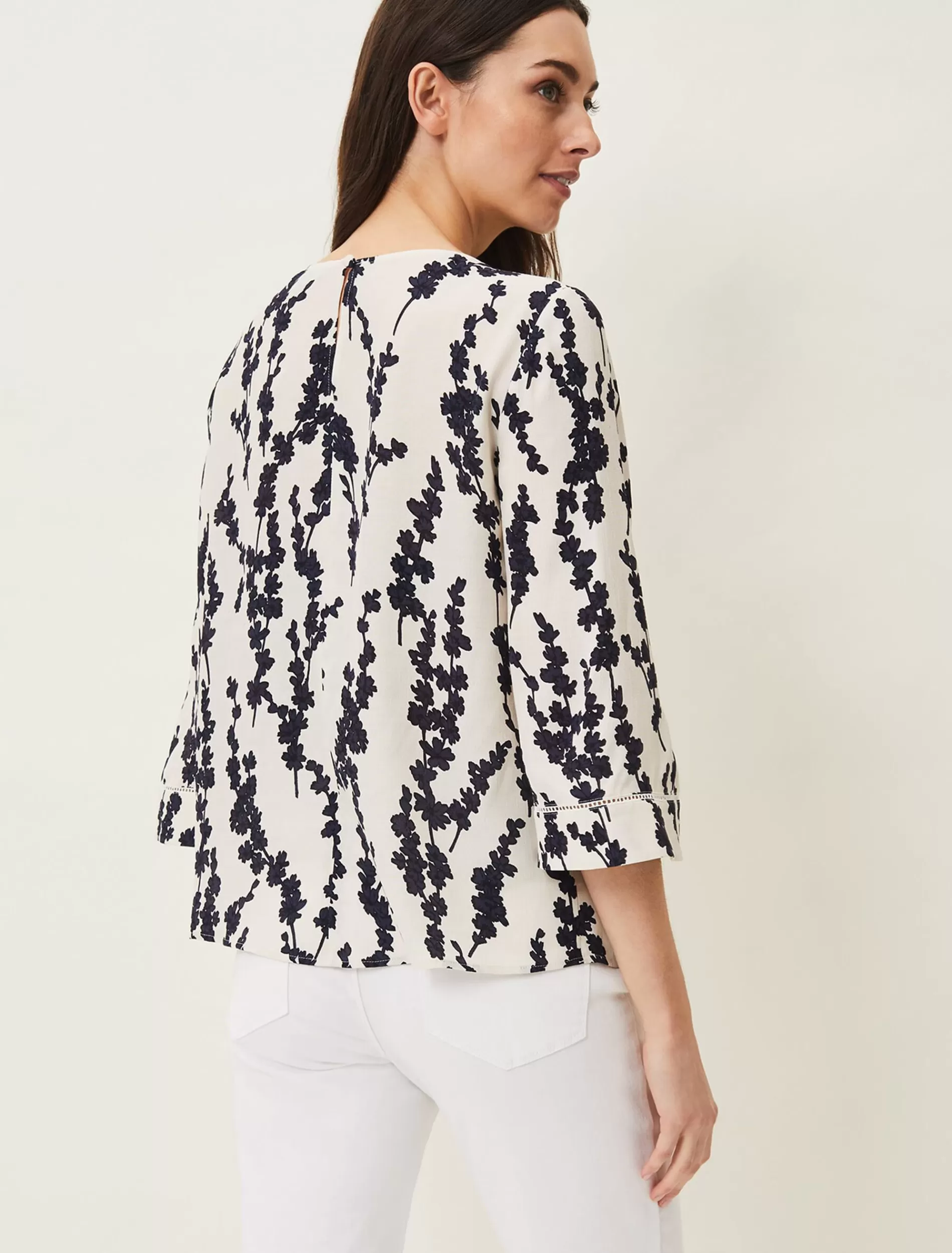 Phase Eight Jean Floral Blouse Navy/White Fashion