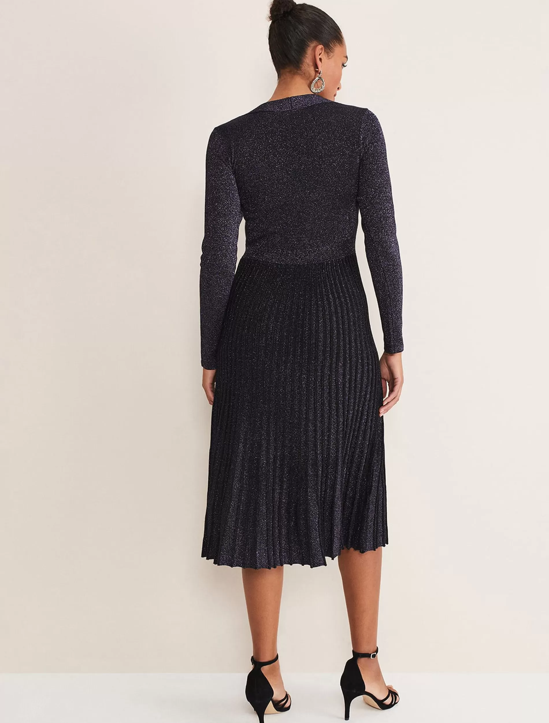 Phase Eight Jessamine Shimmer Knit Dress Purple Hot