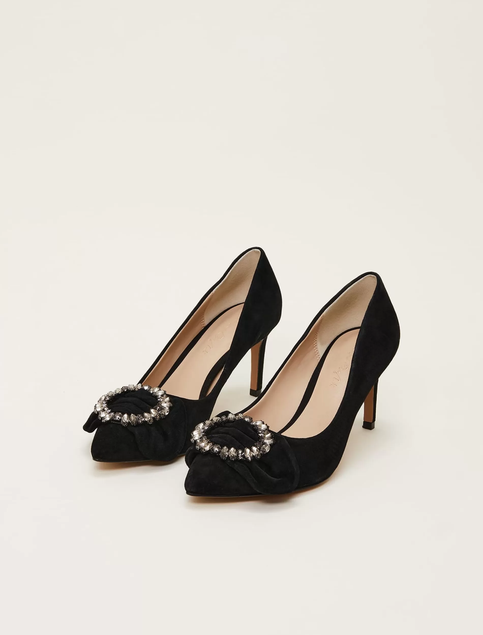 Phase Eight Jewel Front Bow Court Shoe Black Sale