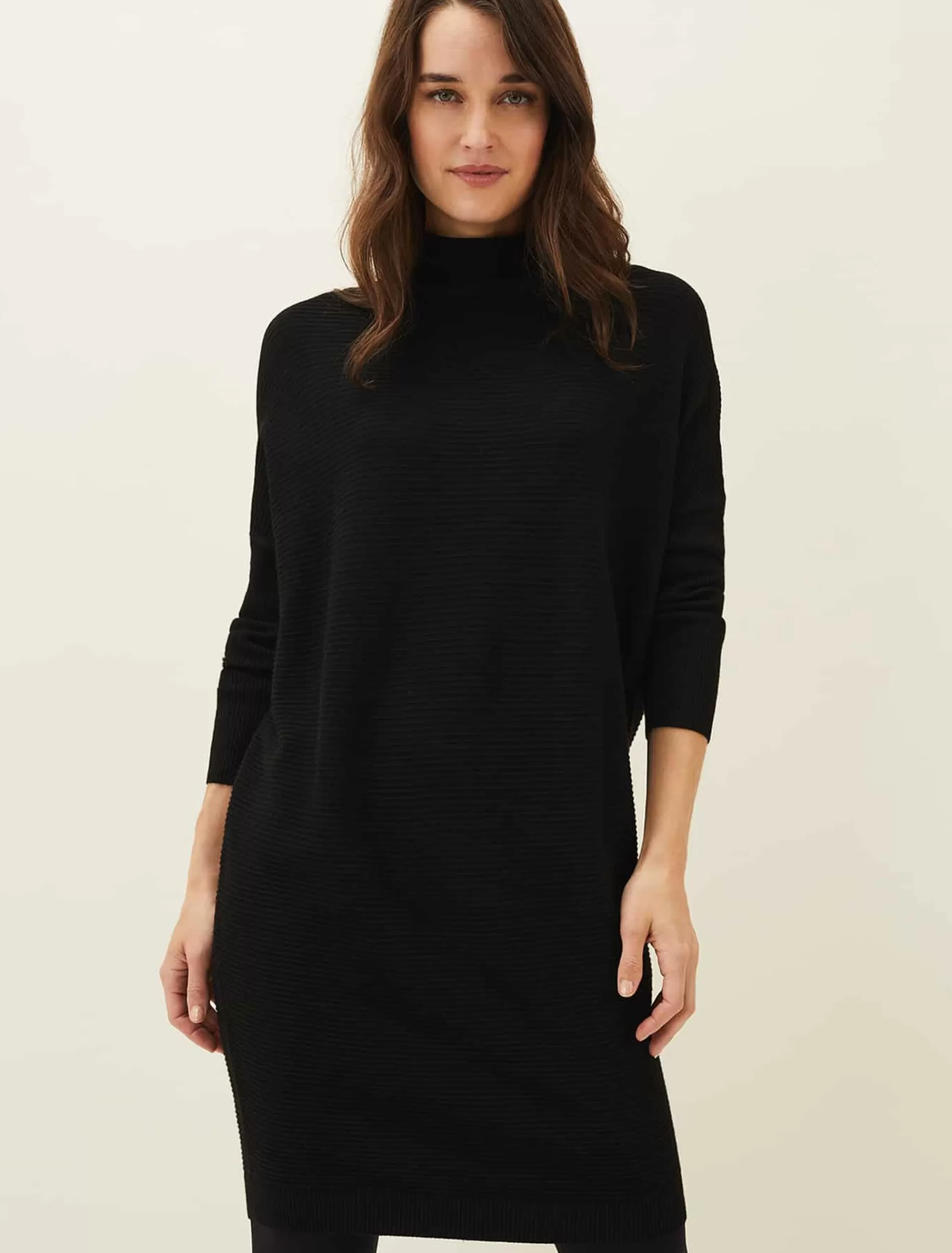 Phase Eight Jocelin Roll Neck Knit Dress Black Cheap