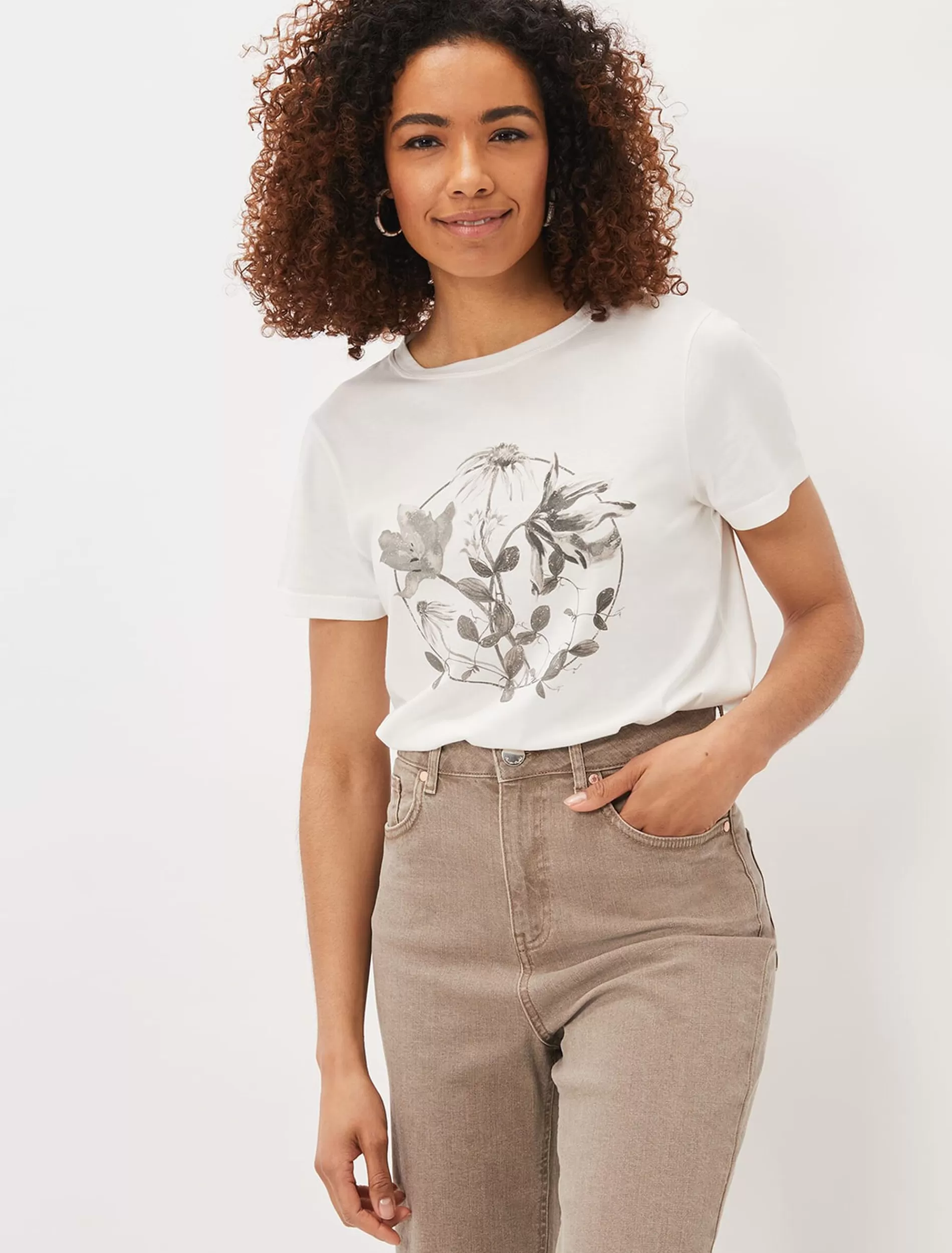 Phase Eight Jossie Placement T-Shirt Ivory Best