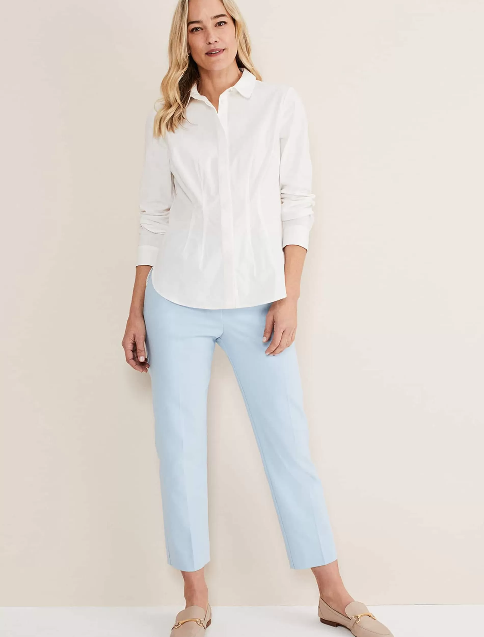 Phase Eight Julianna Cropped Straight Leg Trousers Cornflower Blue Online
