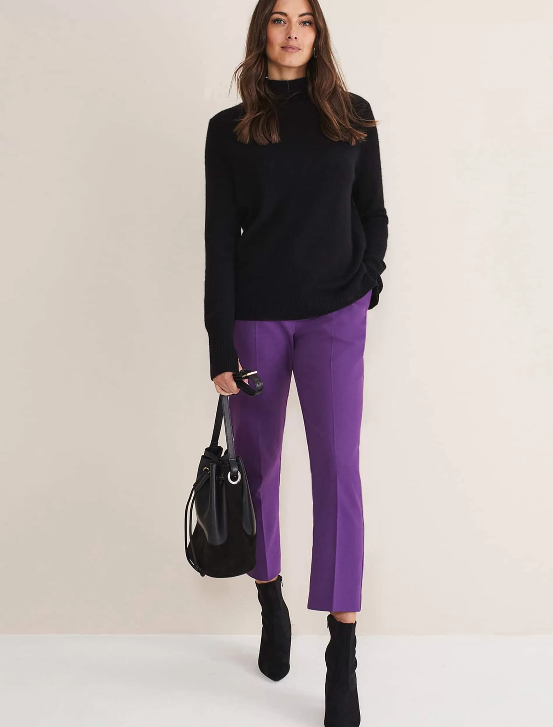 Phase Eight Julianna Cropped Straight Leg Trousers Purple Flash Sale