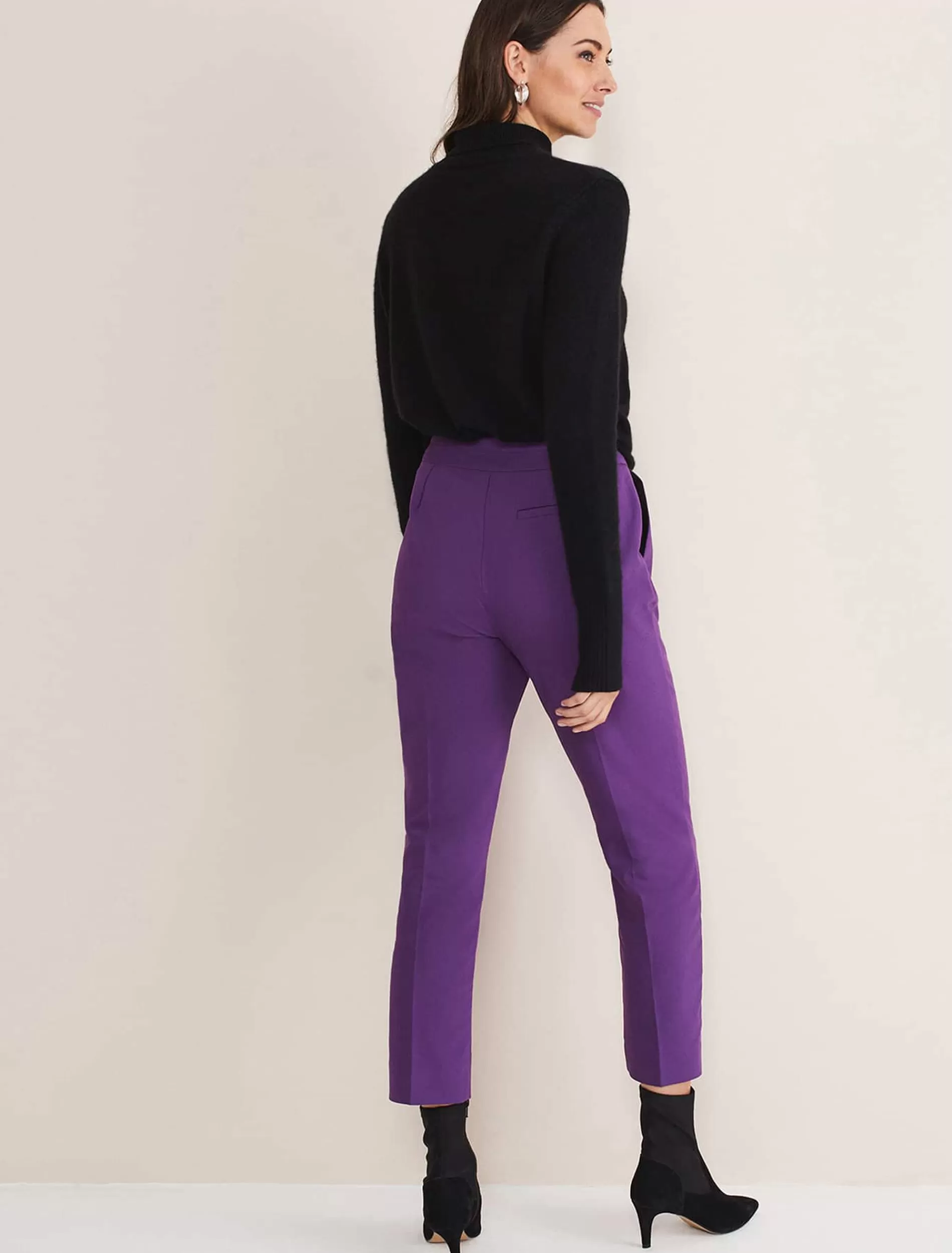 Phase Eight Julianna Cropped Straight Leg Trousers Purple Flash Sale