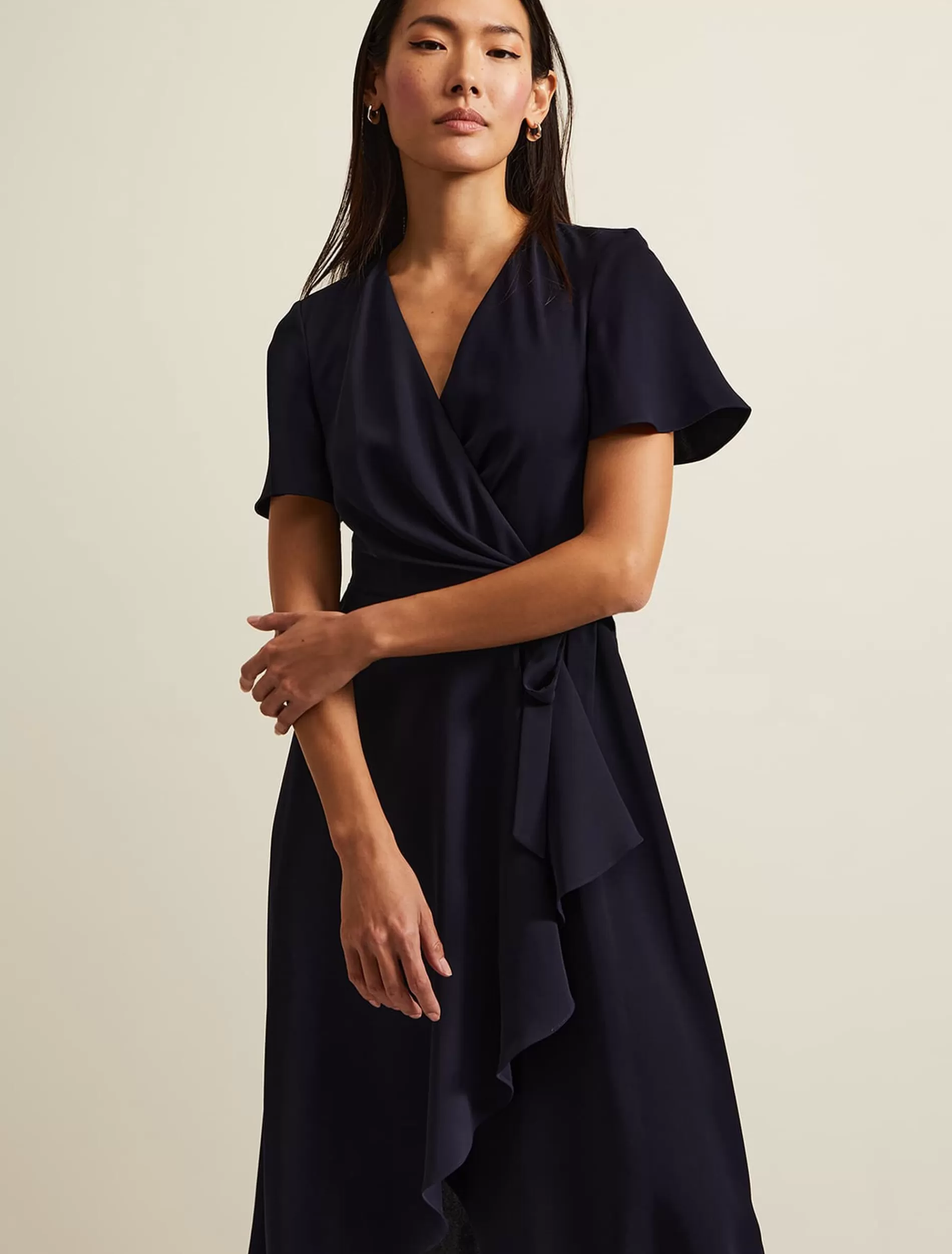 Phase Eight Julissa Frill Wrap Dress Navy Fashion