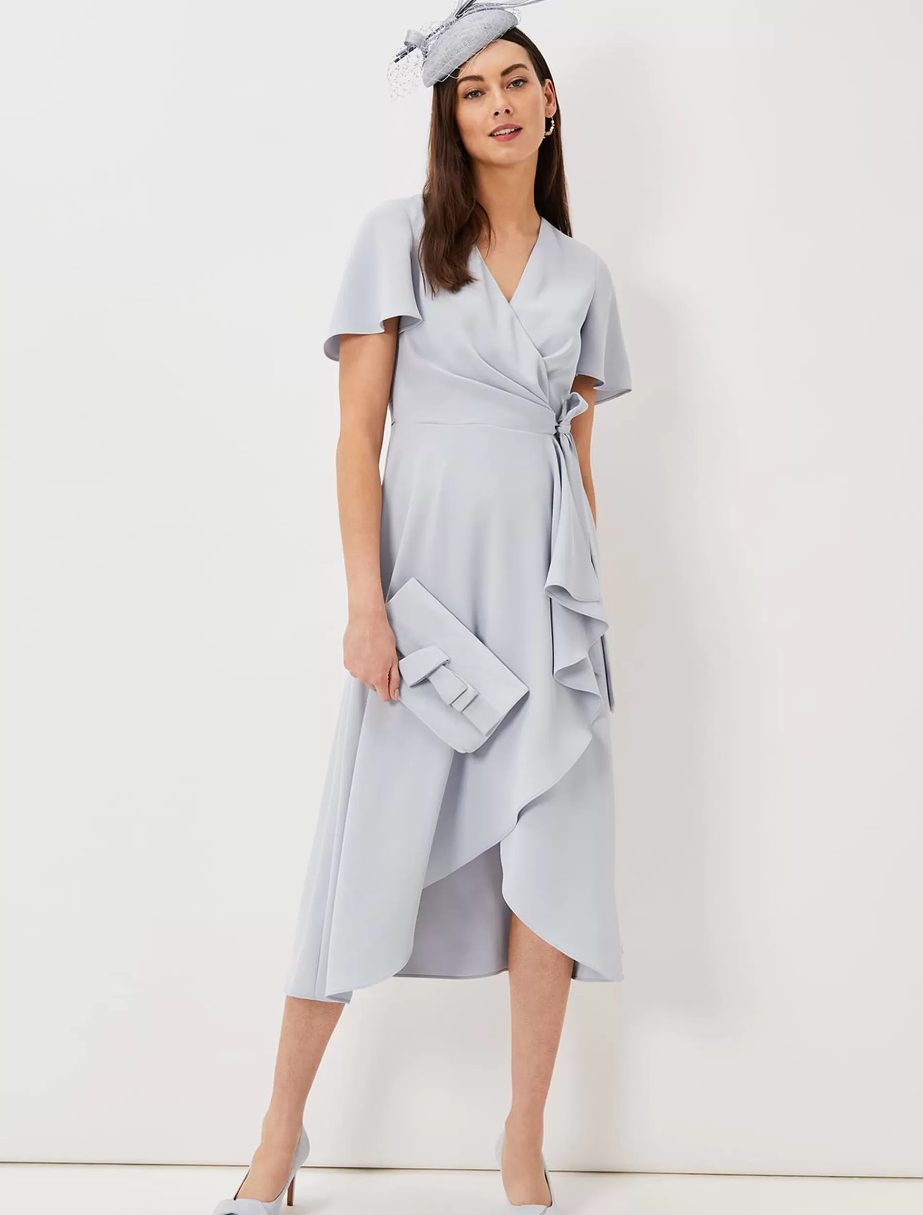 Phase Eight Julissa Ruffle Wrap Midi Dress Mineral Cheap