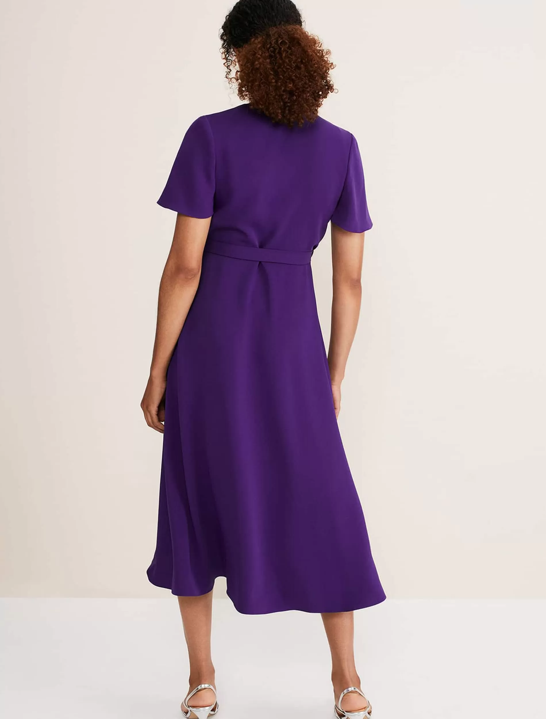 Phase Eight Julissa Ruffle Wrap Midi Dress Violet Online