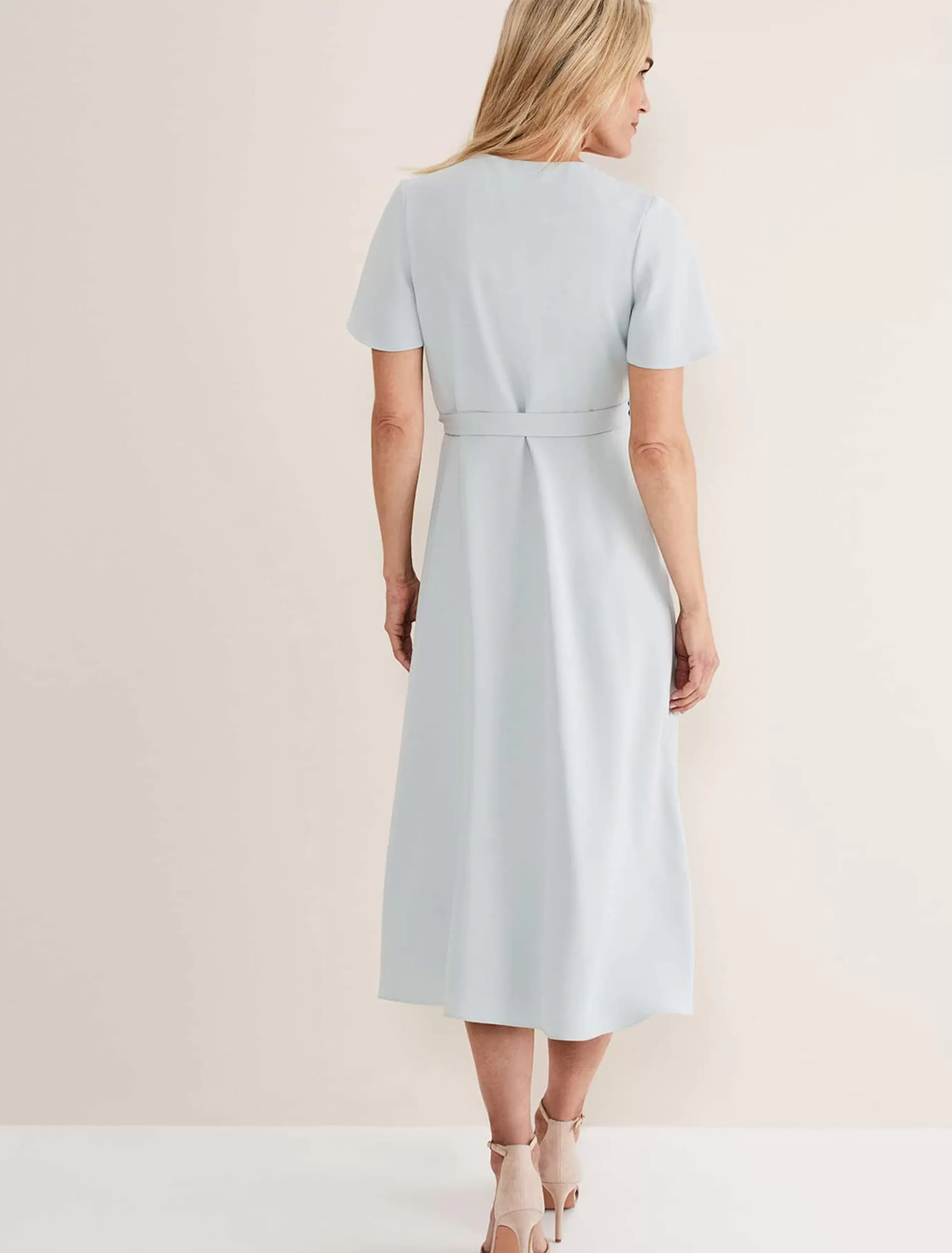 Phase Eight Julissa Ruffle Wrap Midi Dress Eau De Nil New