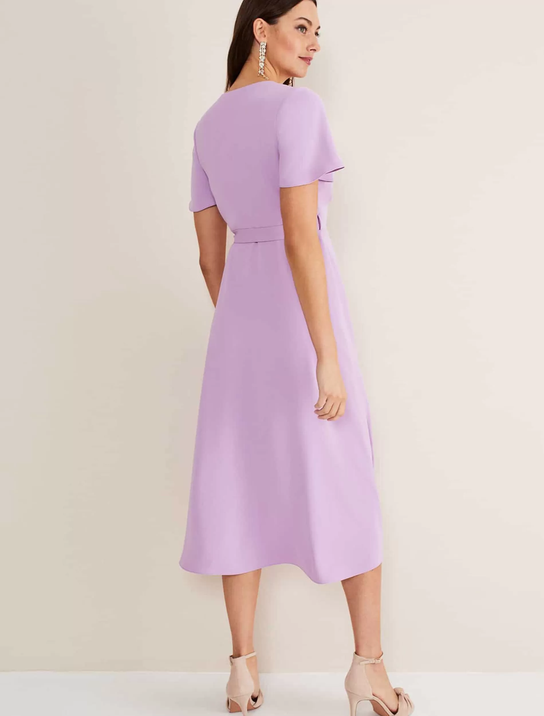 Phase Eight Julissa Ruffle Wrap Midi Dress Crocus Fashion