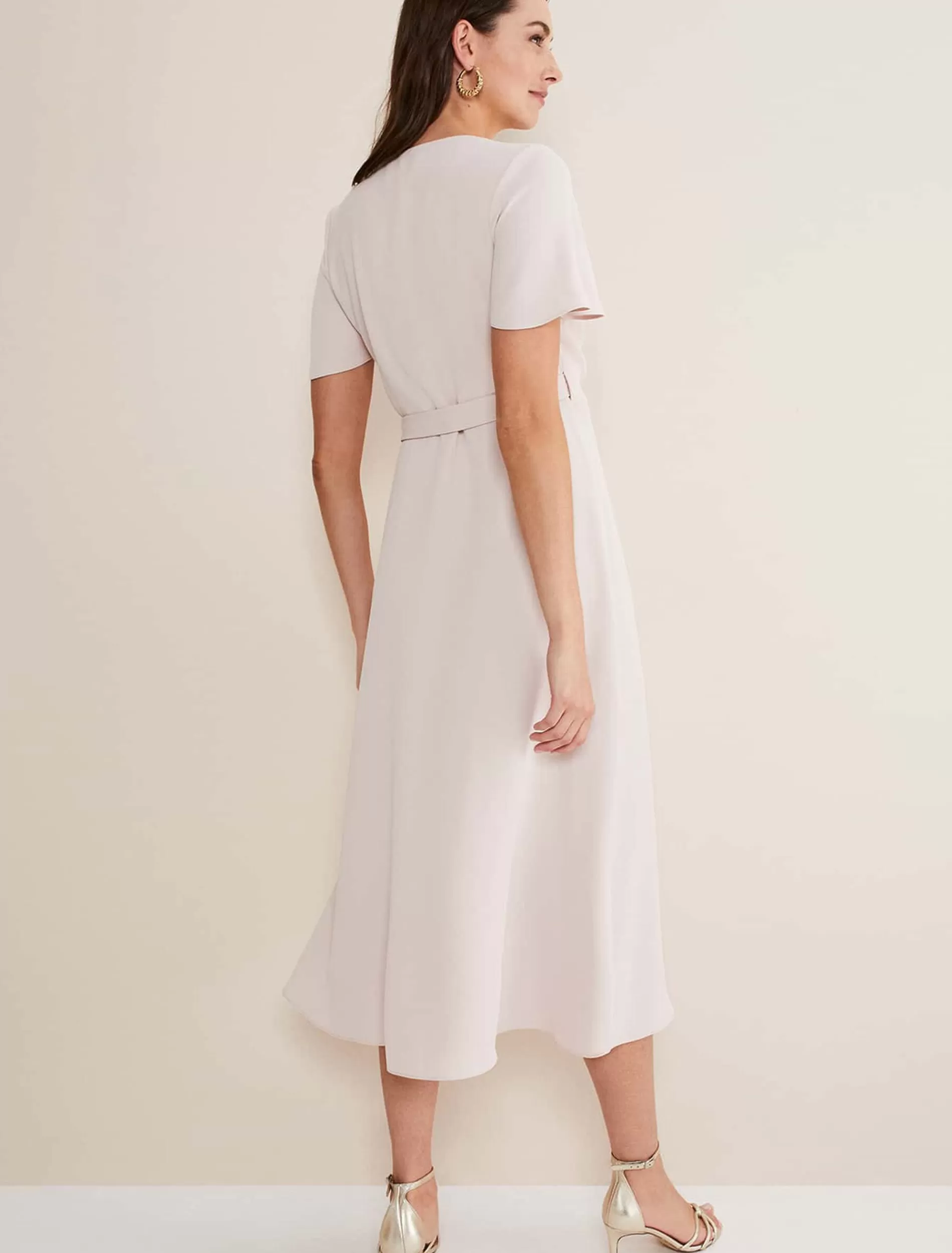 Phase Eight Julissa Ruffle Wrap Midi Dress Cameo Best