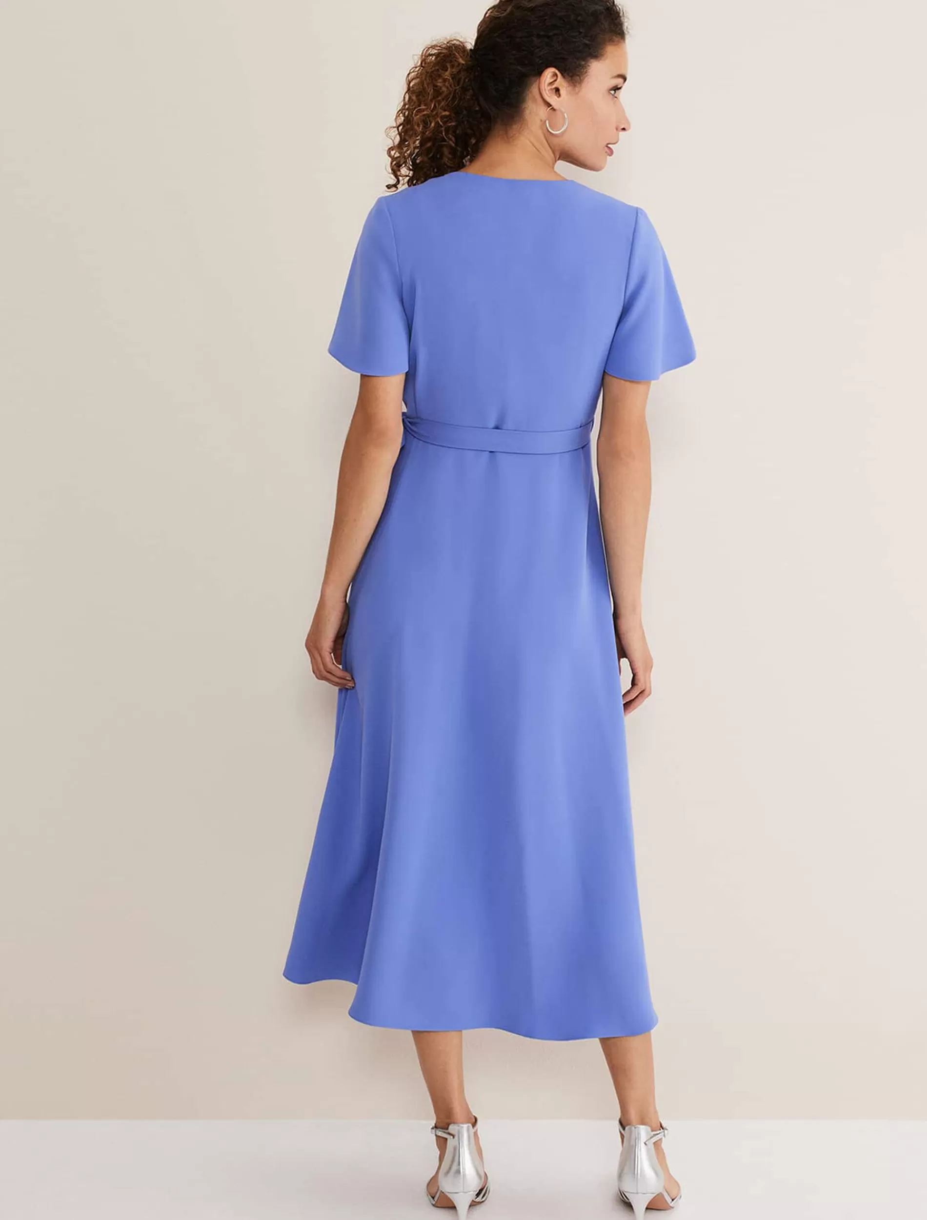 Phase Eight Julissa Ruffle Wrap Midi Dress Foxglove Blue Best Sale