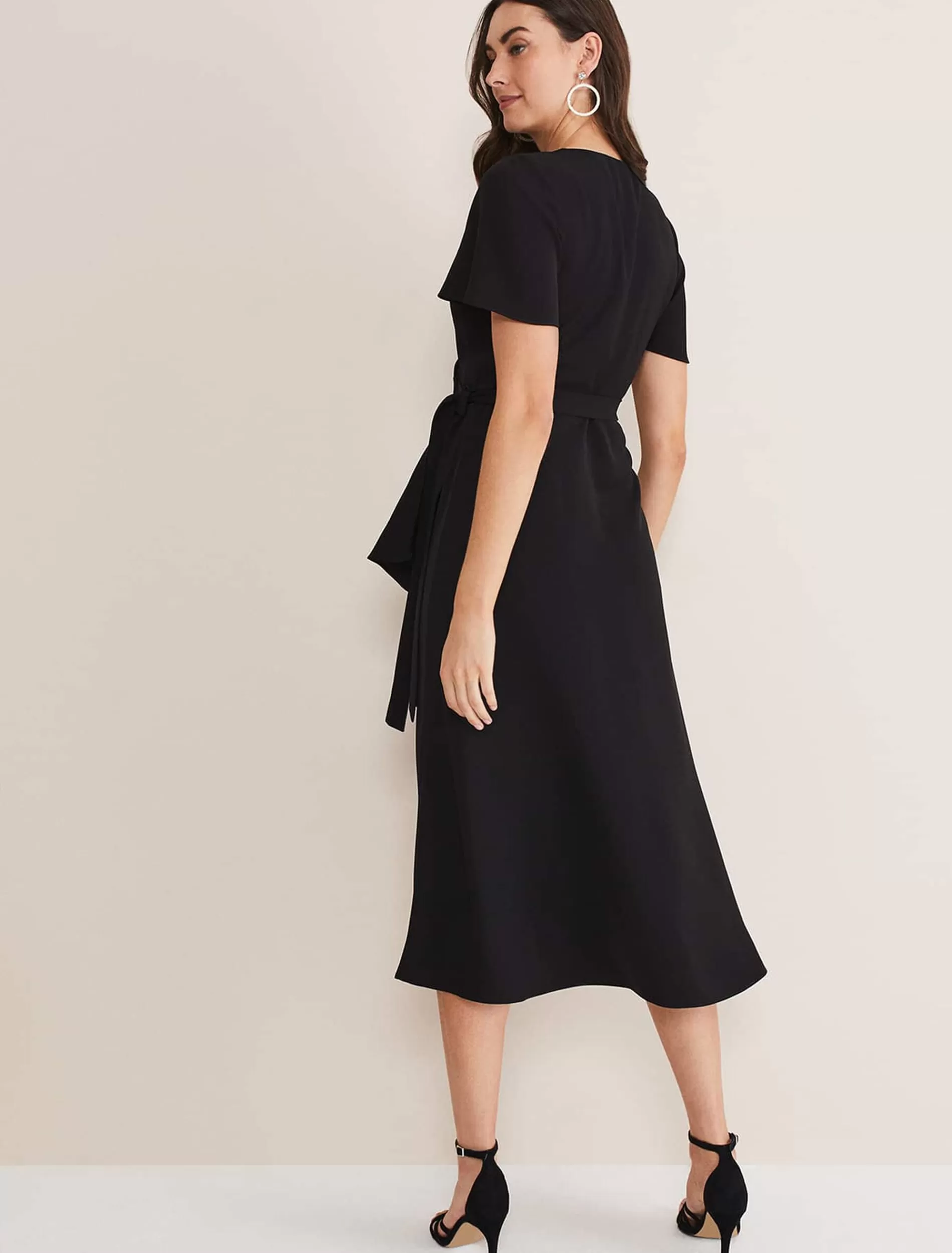Phase Eight Julissa Ruffle Wrap Midi Dress Black Best