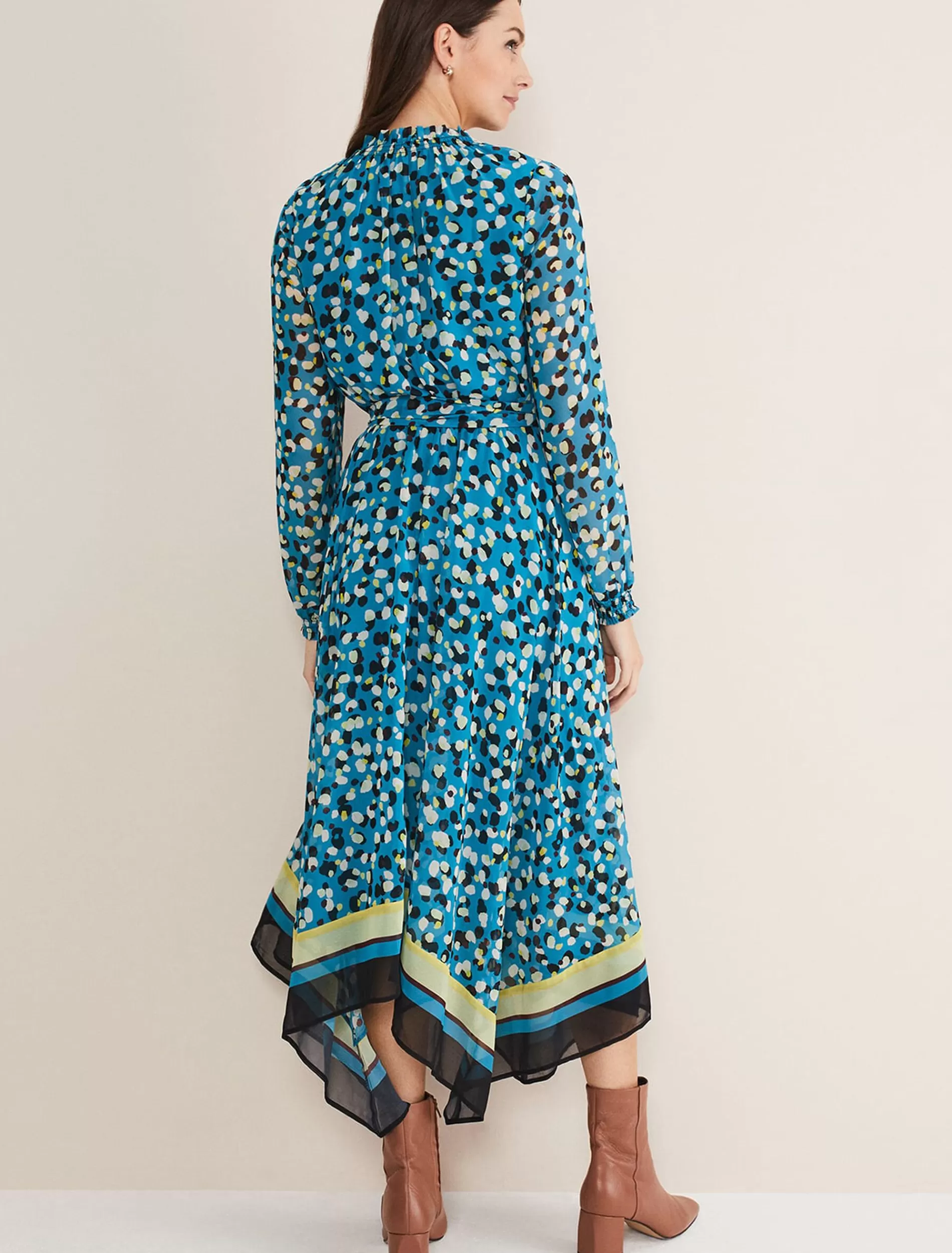 Phase Eight Juno Border Hem Midi Dress Blue/Multi Online