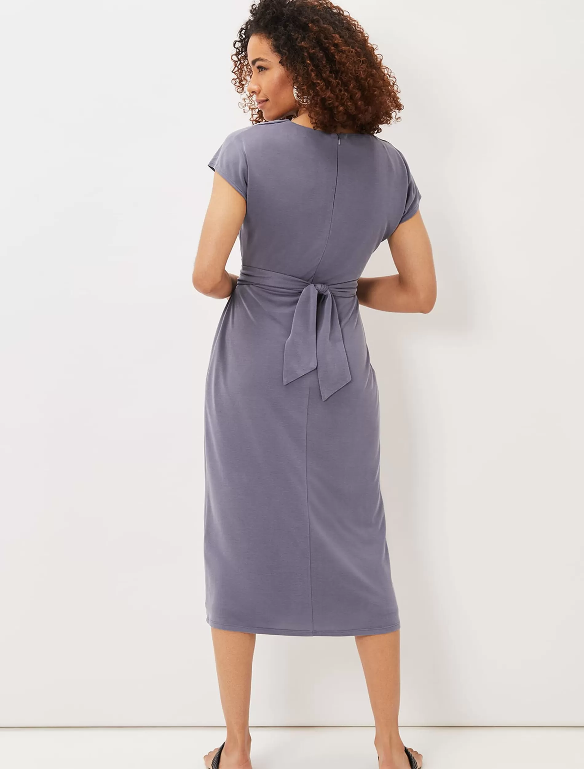 Phase Eight Kadence Cupro Tie Waist Dress Smoke Flash Sale